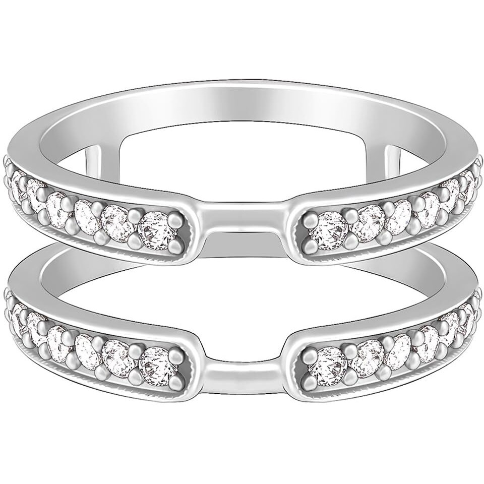 GIVA 925 Silver Dual Layer Zircon Ring,Fixed Size,Indian - 12, US - 6| Rakhi Rakshabandhan Gift for Sister Bhabhi | With Certificate of Authenticity and 925 Stamp | 6 Months Warranty*