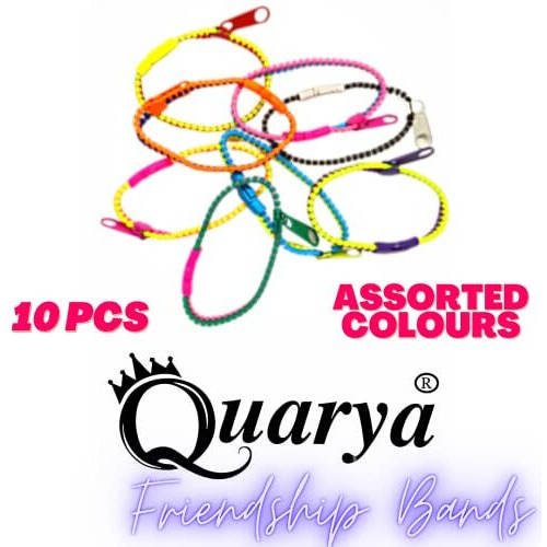 Quarya Rakhi for Brother Friendship Bands Rakhis Bracelet Colourful Zipper Bands Stylish Rakhi Band For Raksha bandhan Girls and Boys (Pack of 10 pcs plus 1 Fancy Keychain)