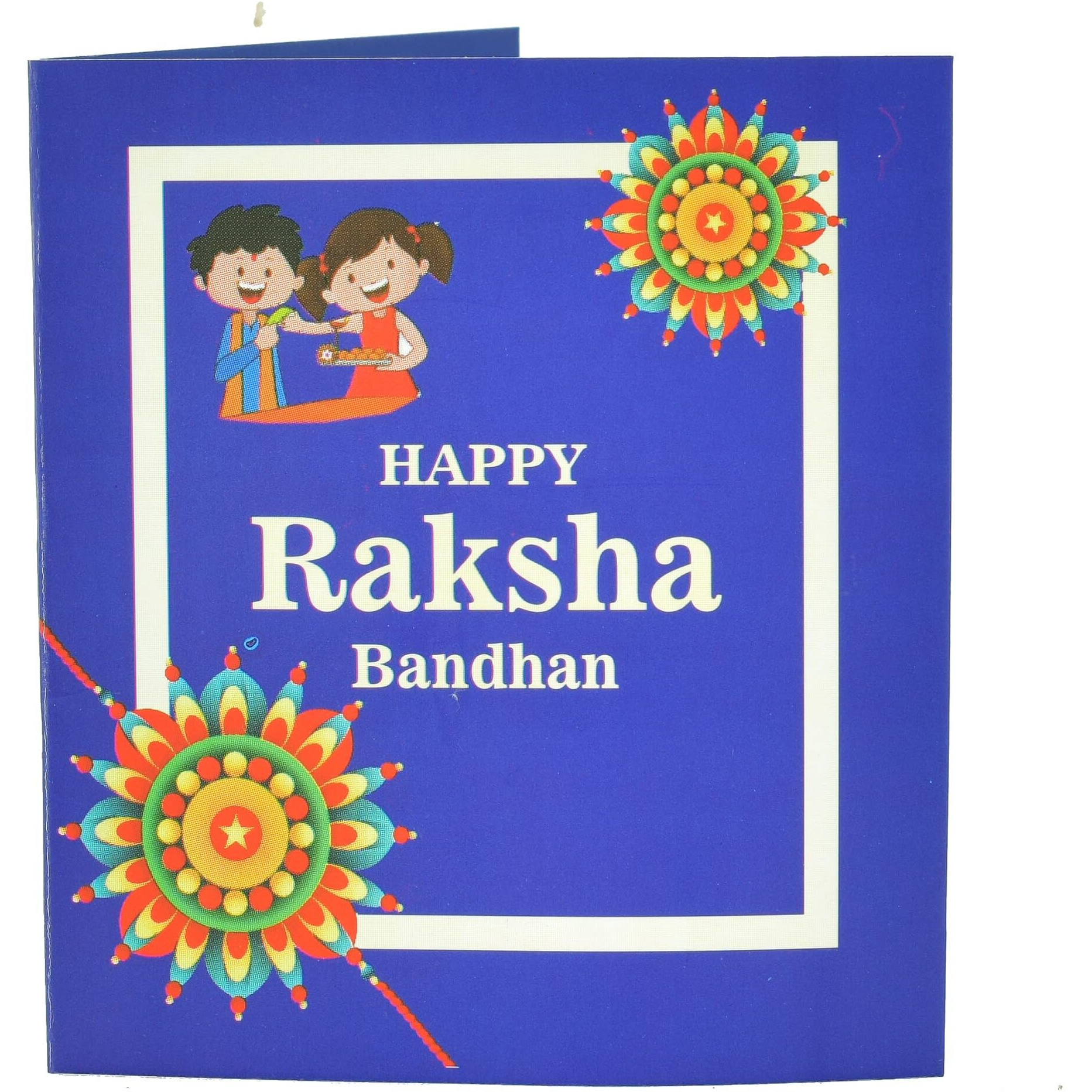 INDI ART RAKHI SET for BHAIYA and BHABHI JI || GOLDEN RAKHI with 3 TOPI KADA SET (Set of 2) - Prime