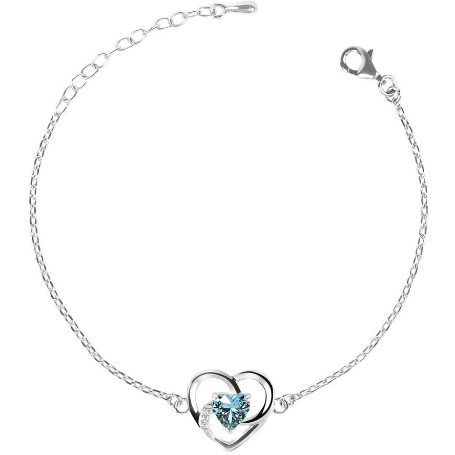 Clara 925 Sterling Silver Heart Bracelet, Rakhi for Bhabhi | Adjustable, Rhodium Plated, Swiss Zirconia | Gift for Women and Girls