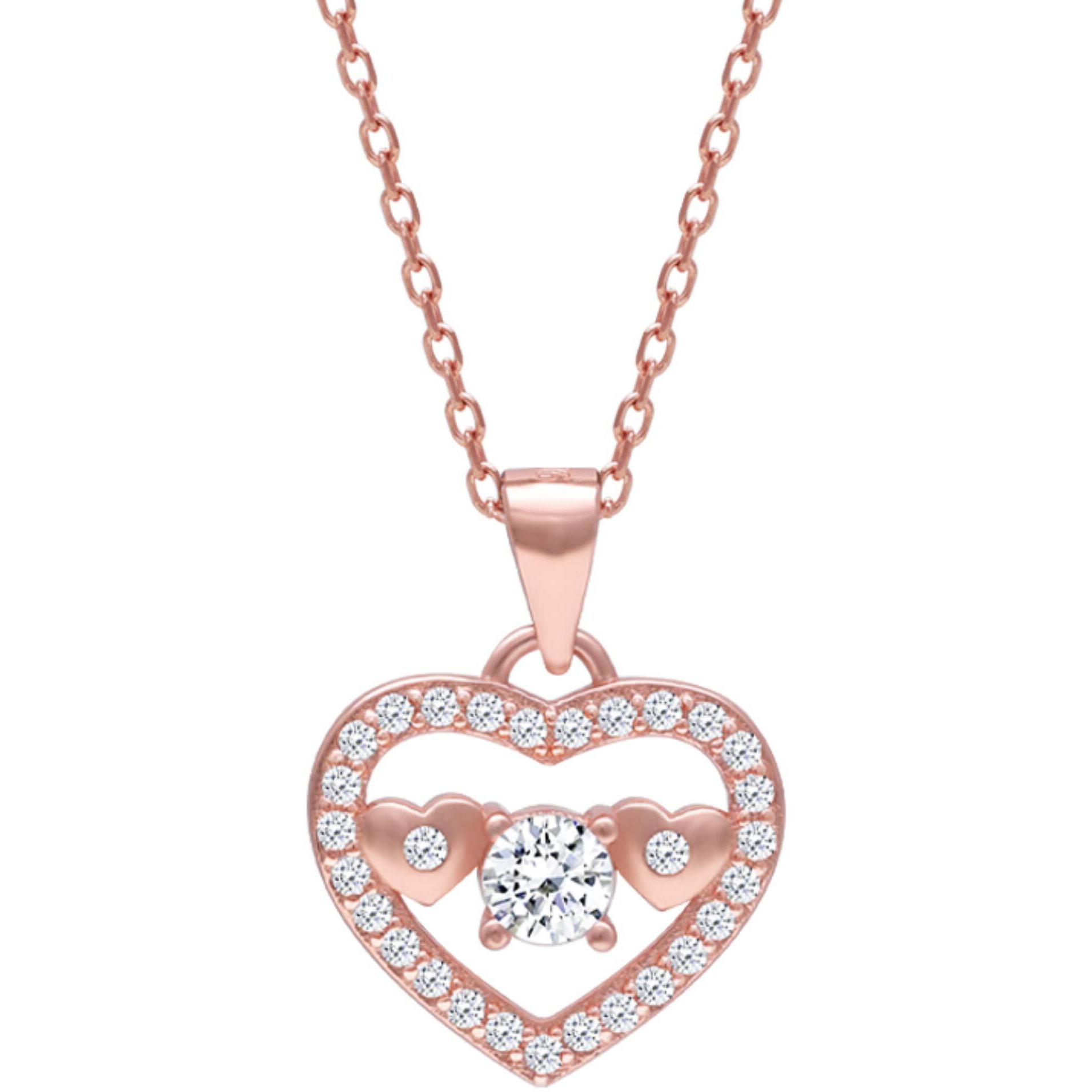 GIVA 925 Silver Rose Gold Anushka Sharma Love Heart Necklace with Link Chain | Gifts for Girlfriend, Rakhi Rakshabandhan Gift for Sister Bhabhi , Gifts for Women & Girls |With Certificate of Authenticity and 925 Stamp | 6 Month Warranty*