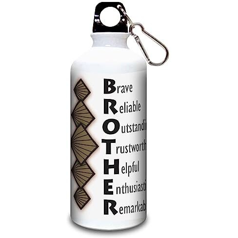 exciting Lives - Special Brother Sipper Bottle - Gift for Brothers, Bro, Bhai, Gift for Raksha Bandhan, Rakhi, Christmas Day, Farewell, Birthday, Bhai Dooj, Rakhi Gift - White Metal - 600ml