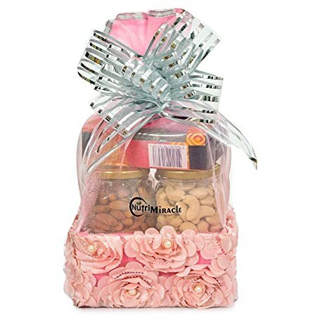 NUTRI MIRACLE Rakhi Gifts Hampers with Dry Fruits and Chocolates for Sister | Birthday and Anniversary Gift