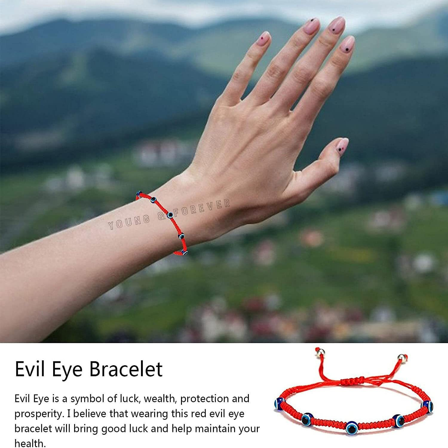 Young & Forever Gift Rakhi Gift for Brother Rakhi Gift Evil Eye Rakhi Red Five Evil Eye Bracelets for Women Evil Eye Anklet for Women Evil Eye Bracelet for Men Nazariya Bracelet for Women Nazariya anklets