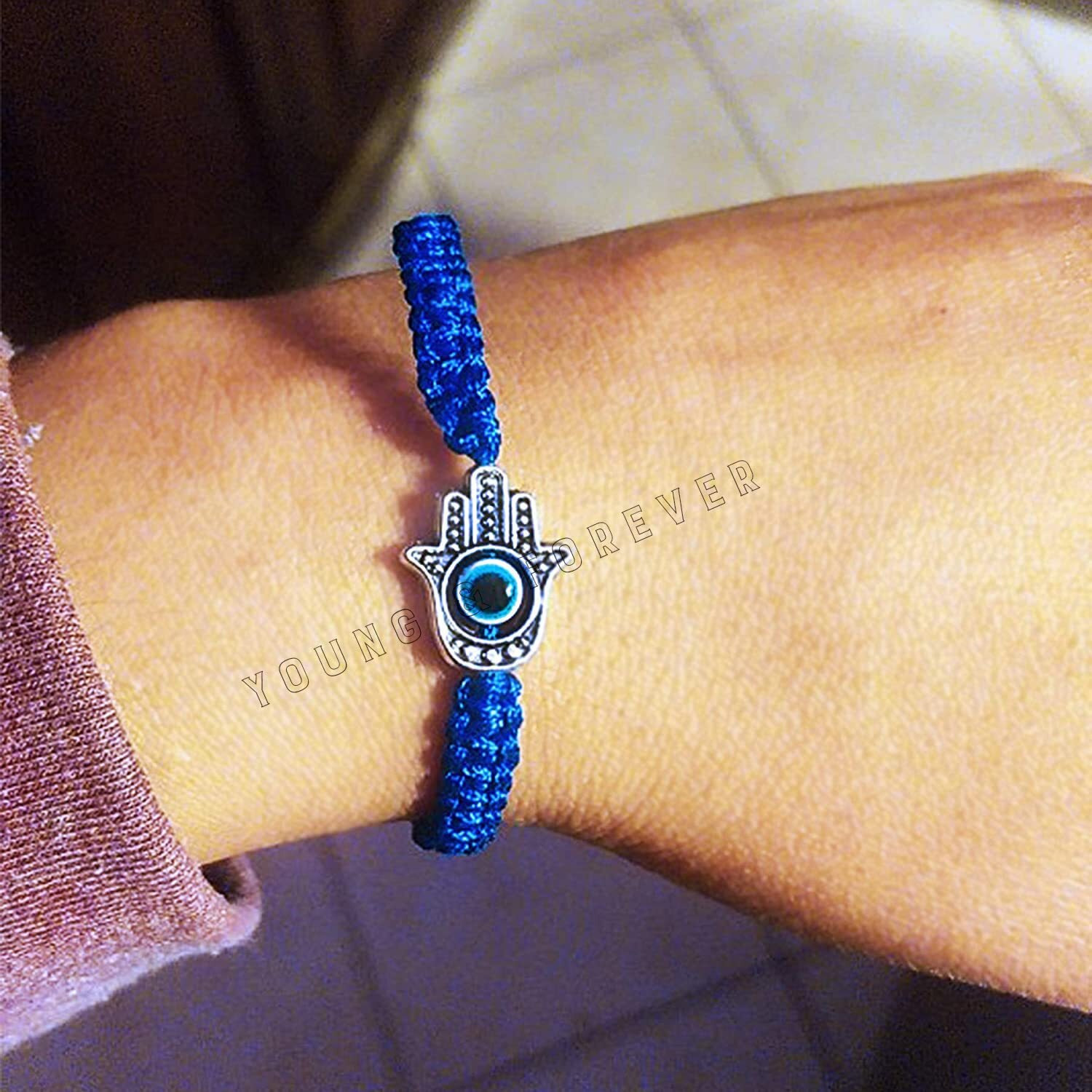 Young & Forever Gift Rakhi Gift for Brother Evil Eye Rakhi Blue Hamsa Evil Eye Bracelets for Women Evil Eye Anklet for Women Evil Eye Bracelet for Men Nazariya Bracelet for Women Nazariya anklets