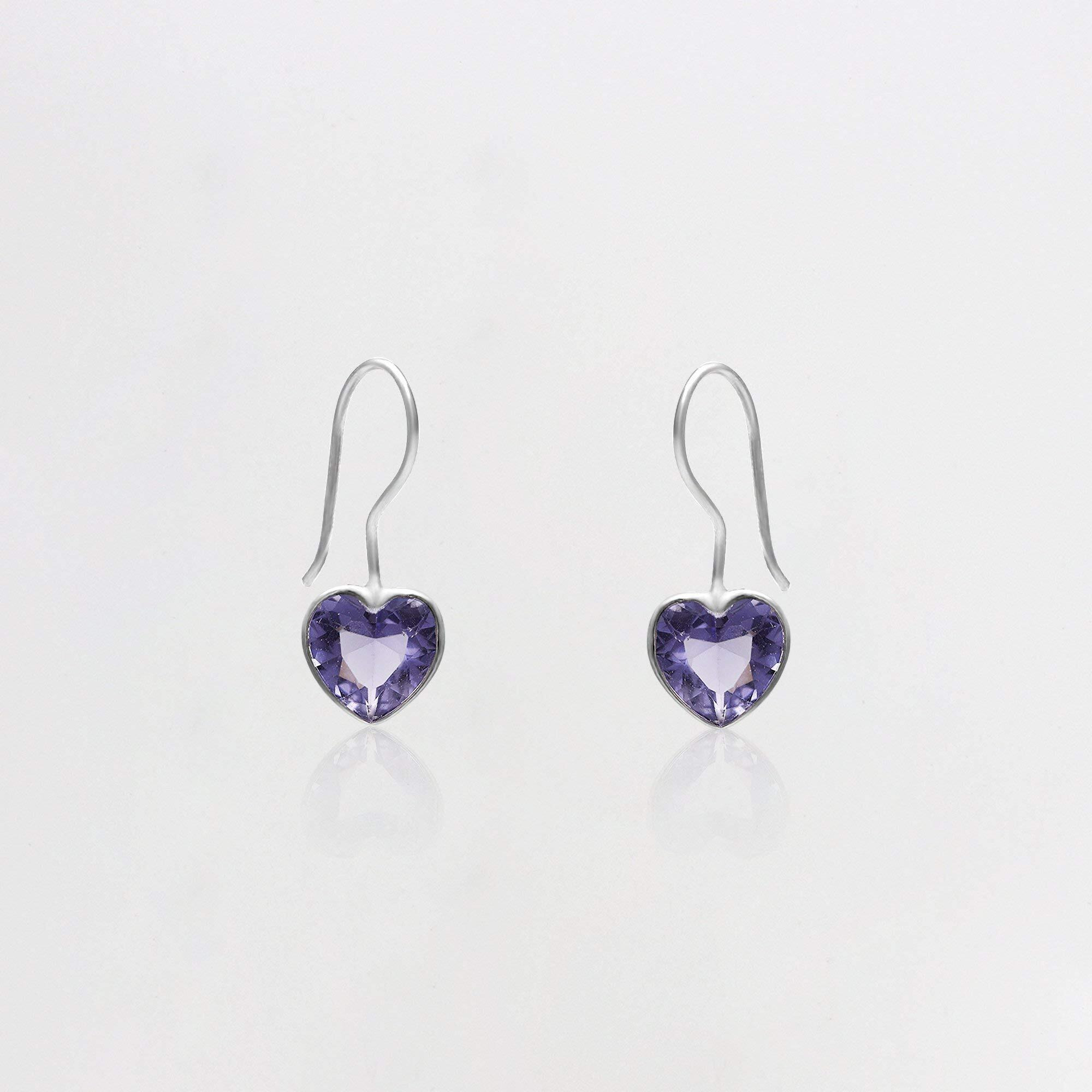 GIVA 925 Silver Ornate Purple Heart Earrings|Gifts For Girlfriend,Rakhi Rakshabandhan Gift For Sister Bhabhi,Gifts For Women & Girls|With Certificate Of Authenticity And 925 Stamp|6 Month Warranty*