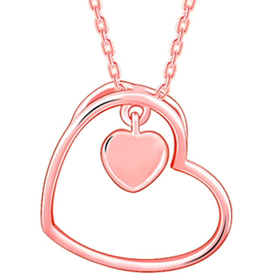 GIVA 925 Silver Anushka Sharma Rose Gold Heart Necklace| Rakhi Rakshabandhan Gift for Sister Bhabhi, Gifts for Women & Girls | With Certificate of Authenticity and 925 Stamp | 6 Months Warranty*