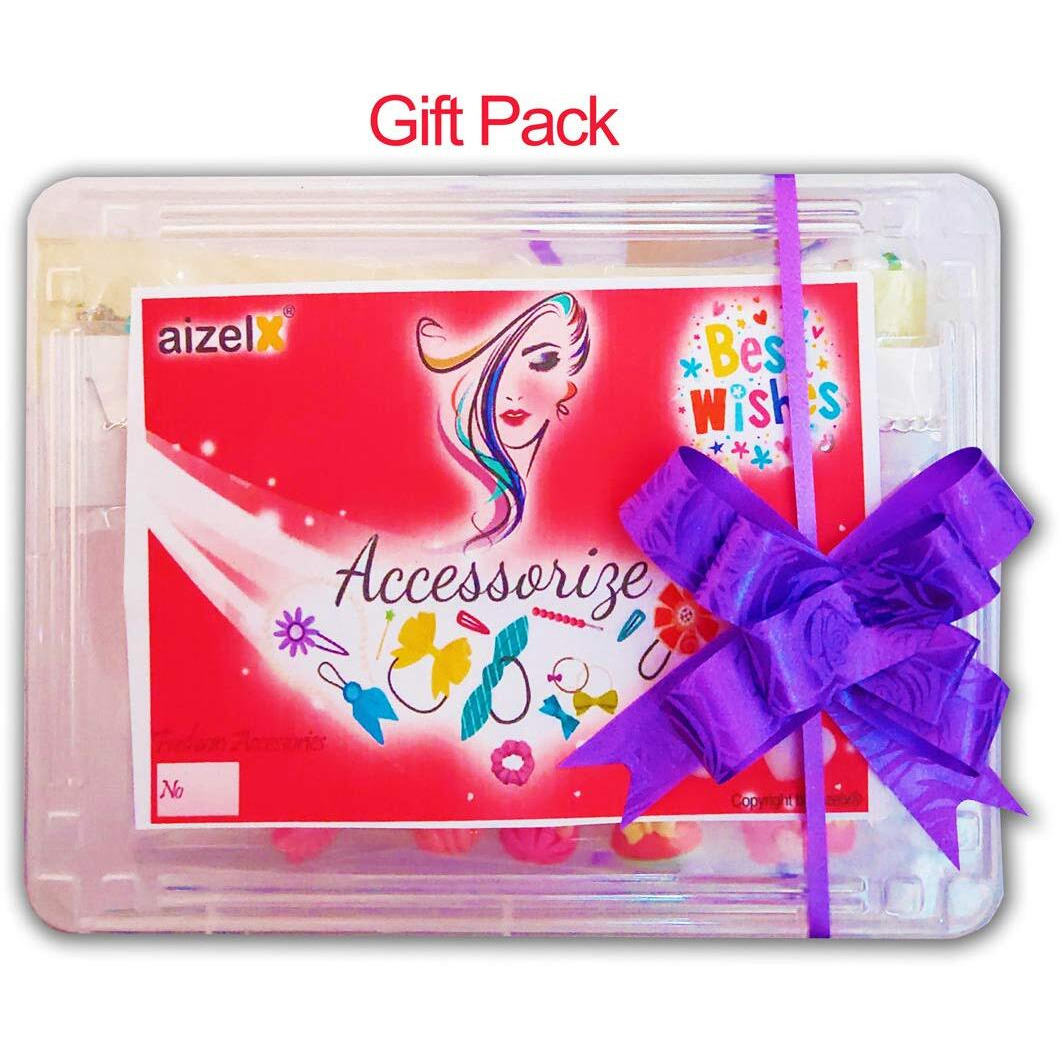 aizelx Premium One for All 67Pcs Hair Accessories girls birthday gift Fashion hair clips girls Rakhi Gift Hair band Clutches hair pin hair rubber gift for girl