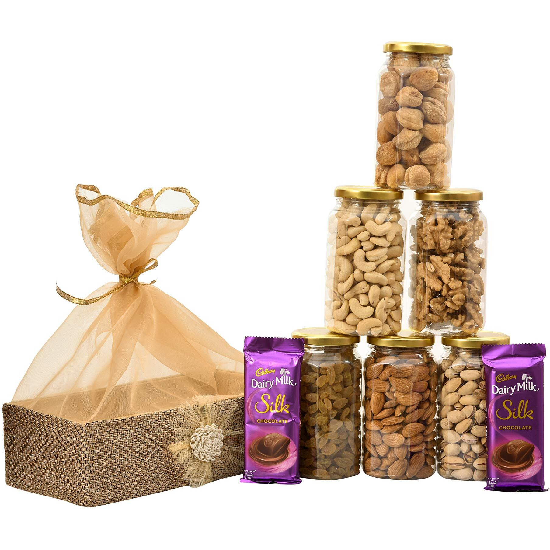 NUTRI MIRACLE Rakhi Gift Basket for Brother|Sister |Festive Gifts with Dry Fruits and chocolate |Birthday and Anniversary