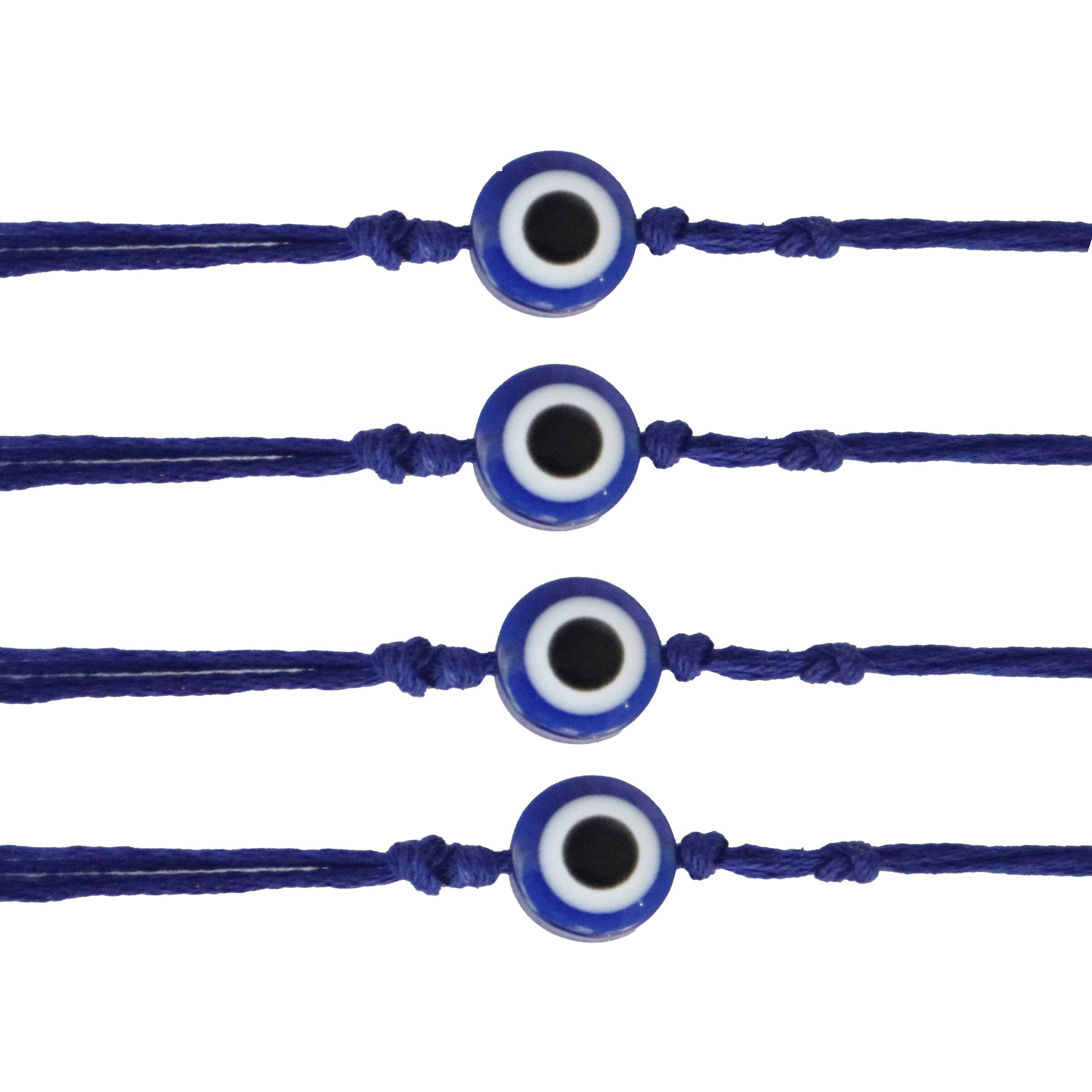 Alaukik Premium Evil Eye Rakhi Protect From Negative Energy Unisex Evil Eye Rakhi With Beads Handmade Rakhi for Brother/Sister set of 4