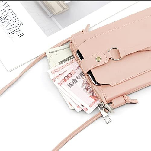 Alexvyan Side Mobile Bag 2 Pocket Cute stylish latest cross body bag Shoulder Bag for women girls Ladies Best Trending rakhi gift for sister,mobile bag (Pink) (Pink Tie Style)