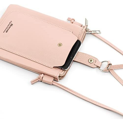 Alexvyan Side Mobile Bag 2 Pocket Cute stylish latest cross body bag Shoulder Bag for women girls Ladies Best Trending rakhi gift for sister,mobile bag (Pink) (Pink Tie Style)