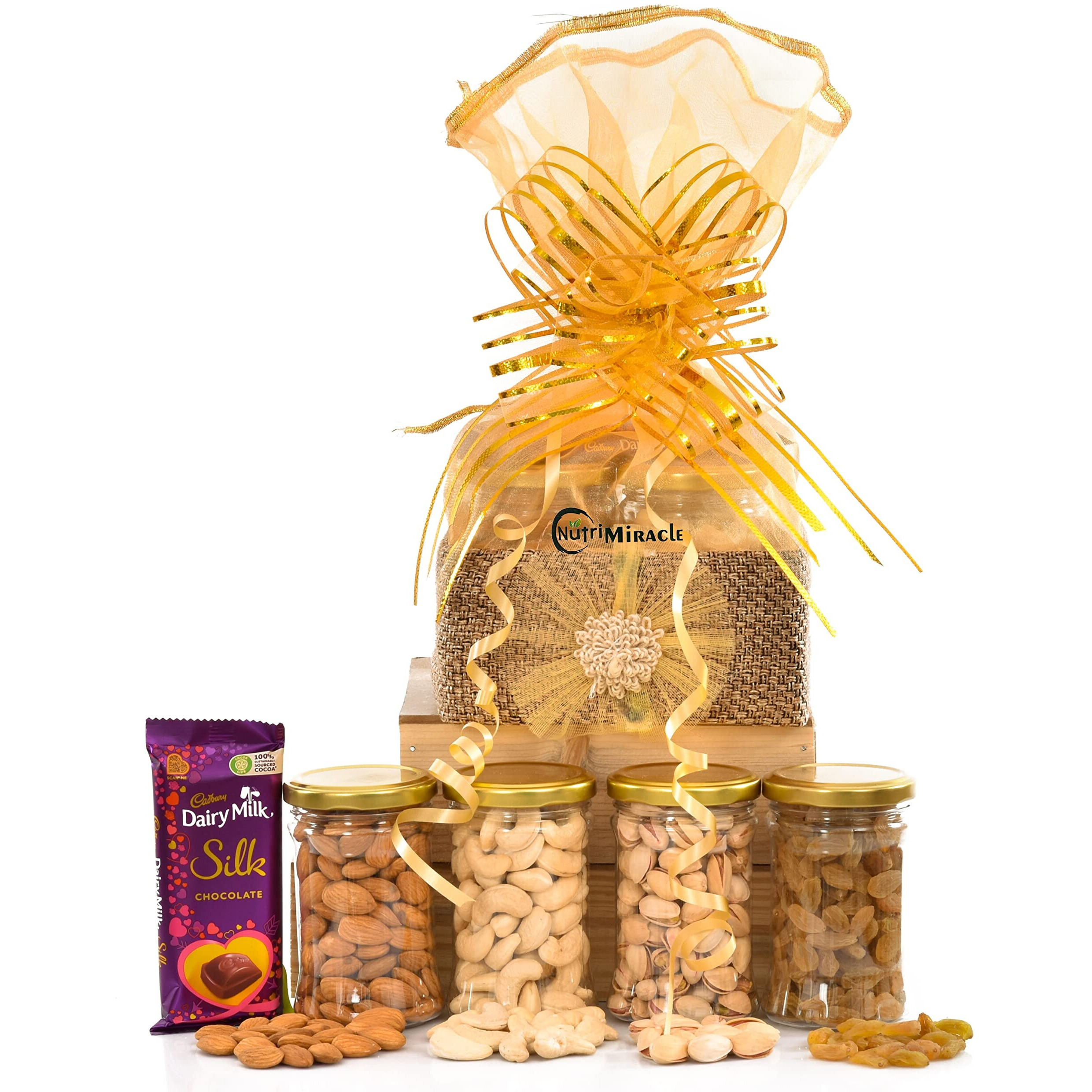 NUTRI MIRACLE Rakhi celebration with Dry Fruits Gift Set| Hampers and Chocolates|Birthday and Anniversary