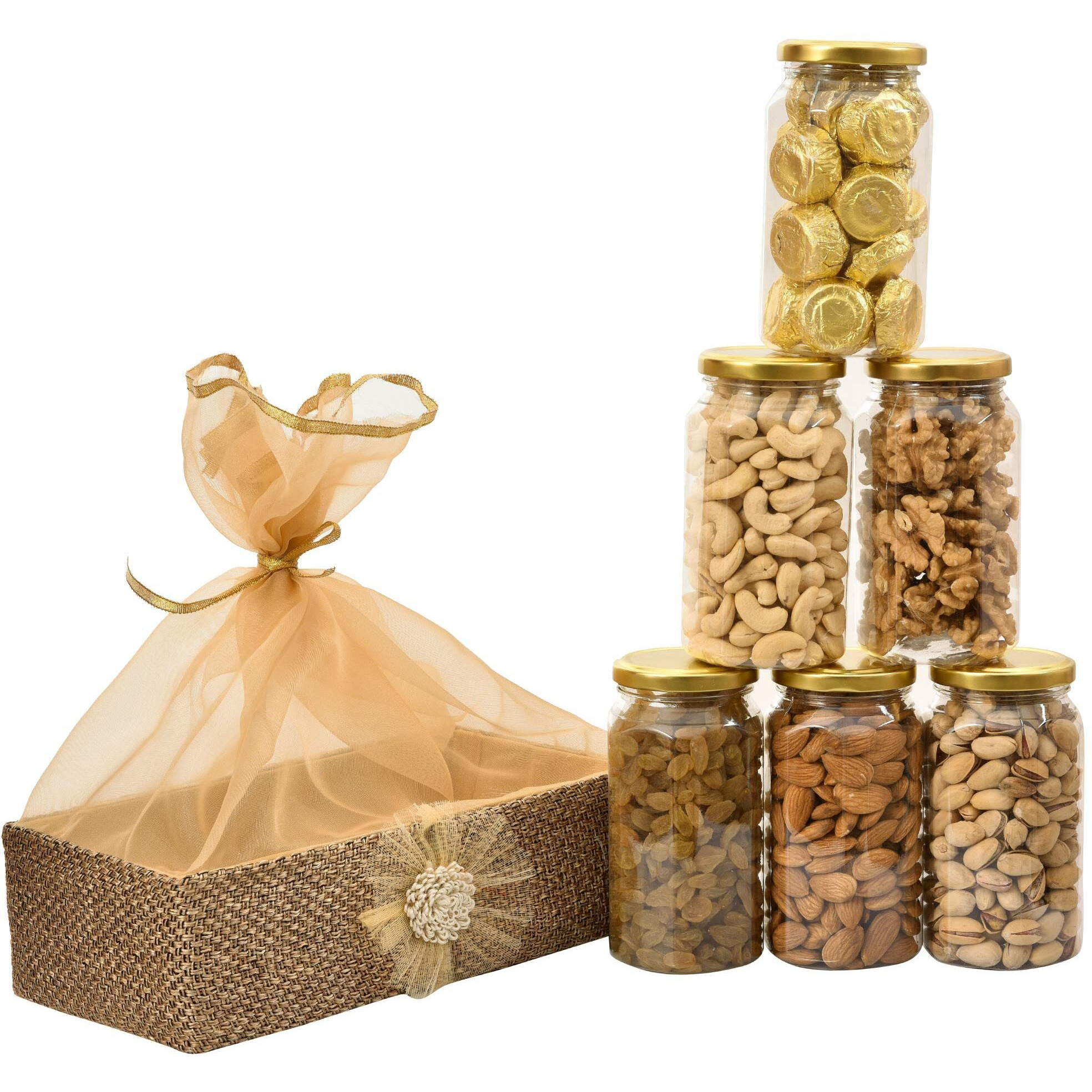 Nutri Miracle Raksha Bandhan Gift Basket with Nuts |Rakhi Gifts for Brother,Sister |Festive Celebration Pack|Anniversary and Birthday gift