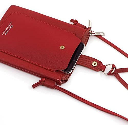 Alexvyan Side Mobile Bag 2 Pocket Cute stylish latest cross body bag Shoulder Bag for women girls Ladies Best Trending rakhi gift for sister,mobile bag (Pink) (Red Tie Style)