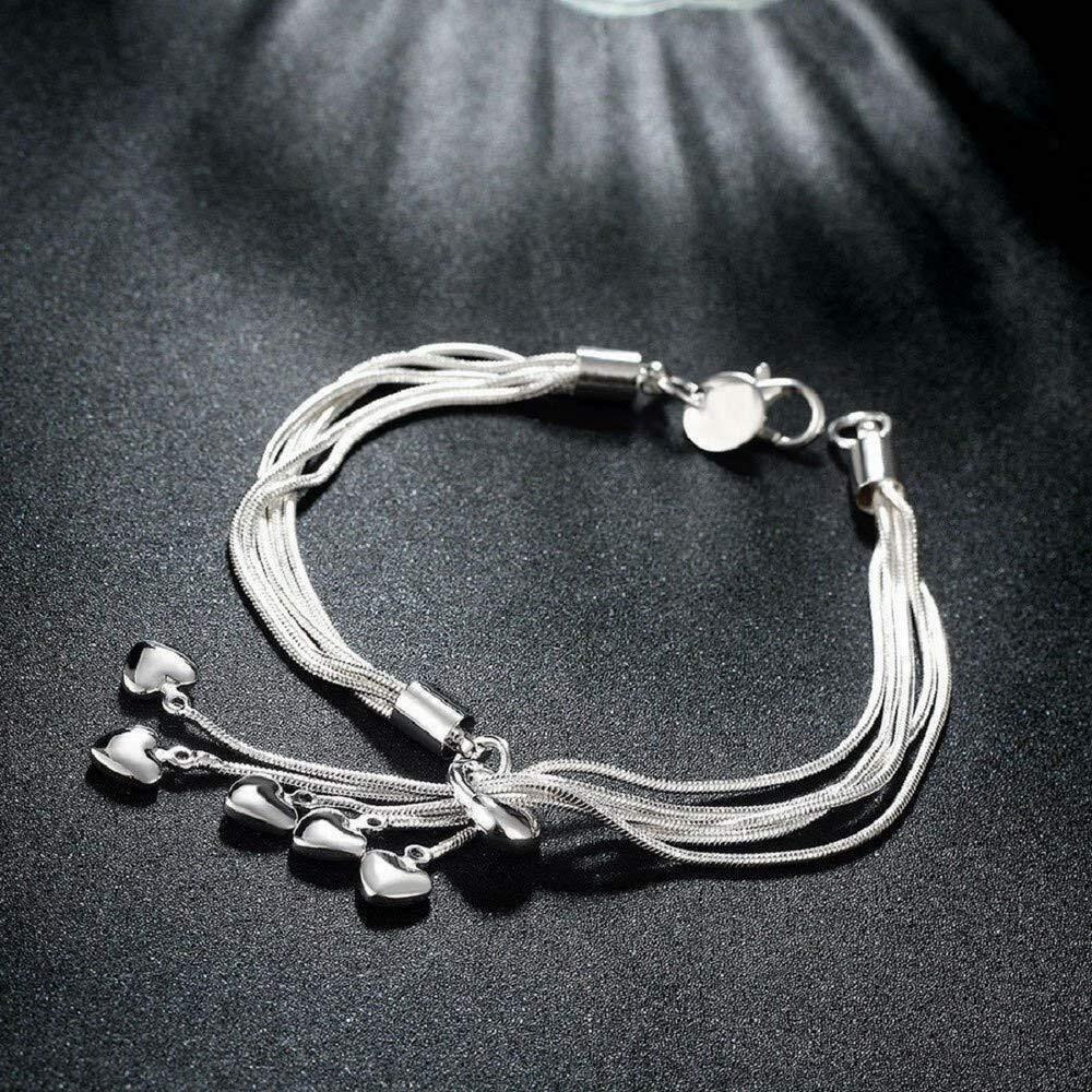 University Trendz Rakshabandhan Rakhi Gift for Girls and Women, Silver Heart Charm Bracelet and Leaf Ring with Crystal