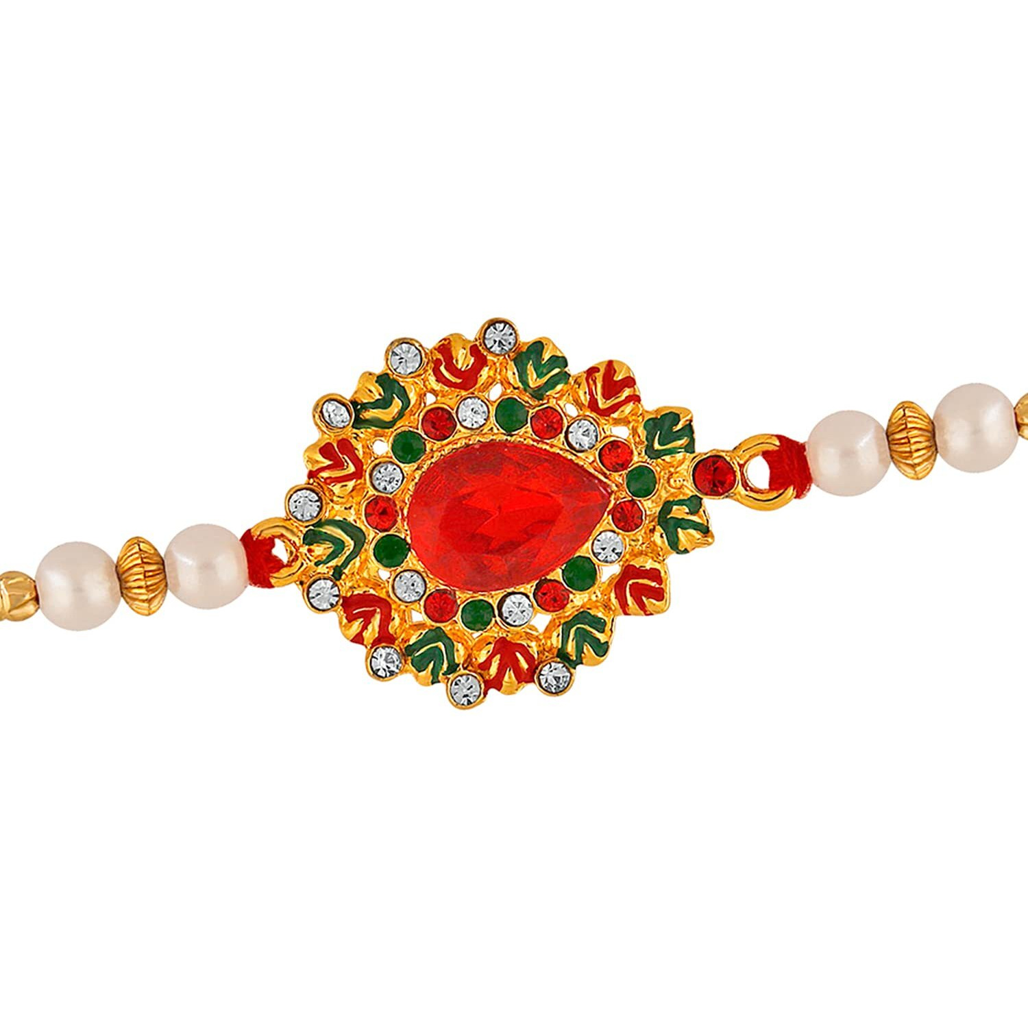 Mahi Classic Designer Multicolor Crystals Rakhi for Beloved Brother/Bhaiya (RA1100631G)