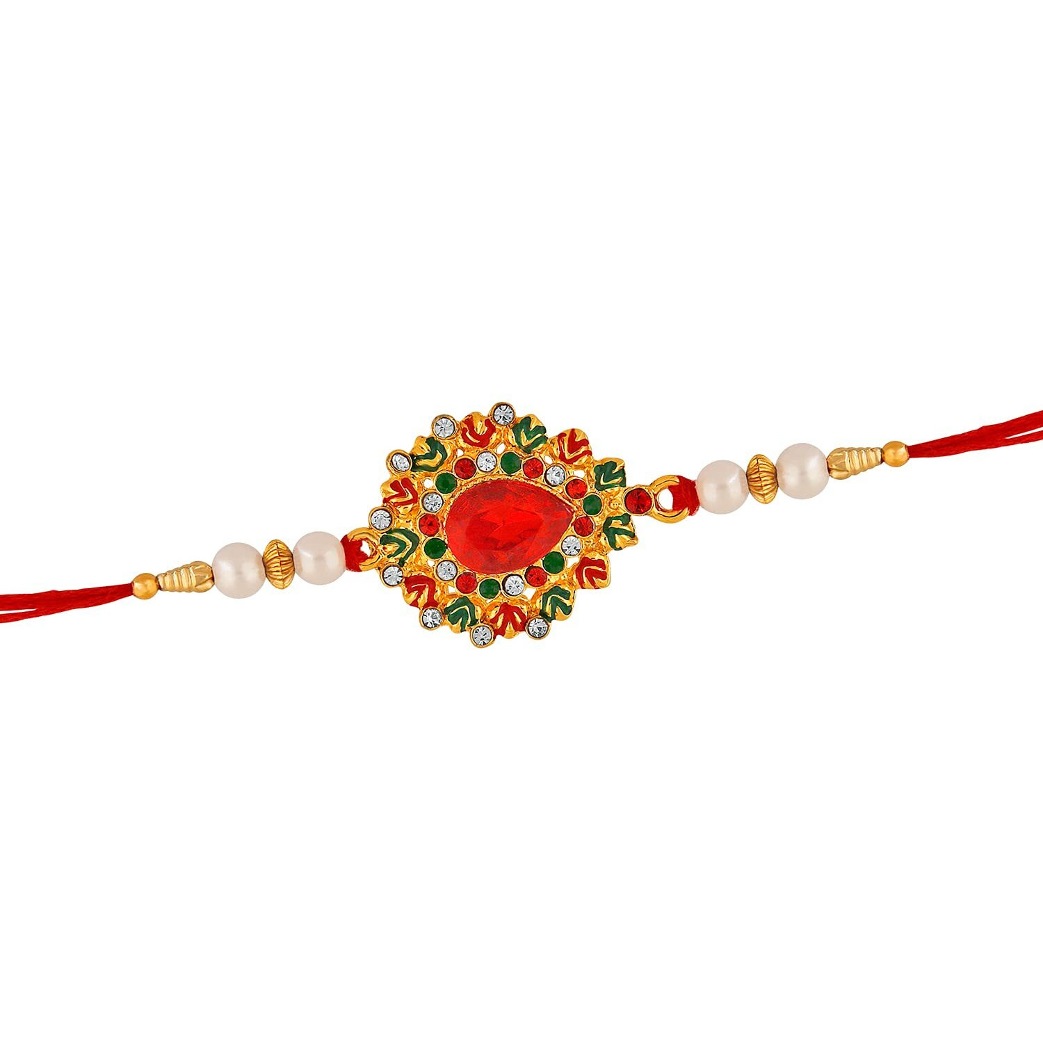 Mahi Classic Designer Multicolor Crystals Rakhi for Beloved Brother/Bhaiya (RA1100631G)