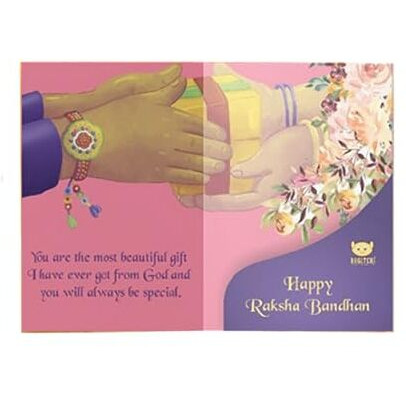 BOGATCHI Rakhi Sweets for Brother, Traditional Soan Papdi, 400gm with 3 Rakhi + Roli Chawal + Free Rakhi Story Card