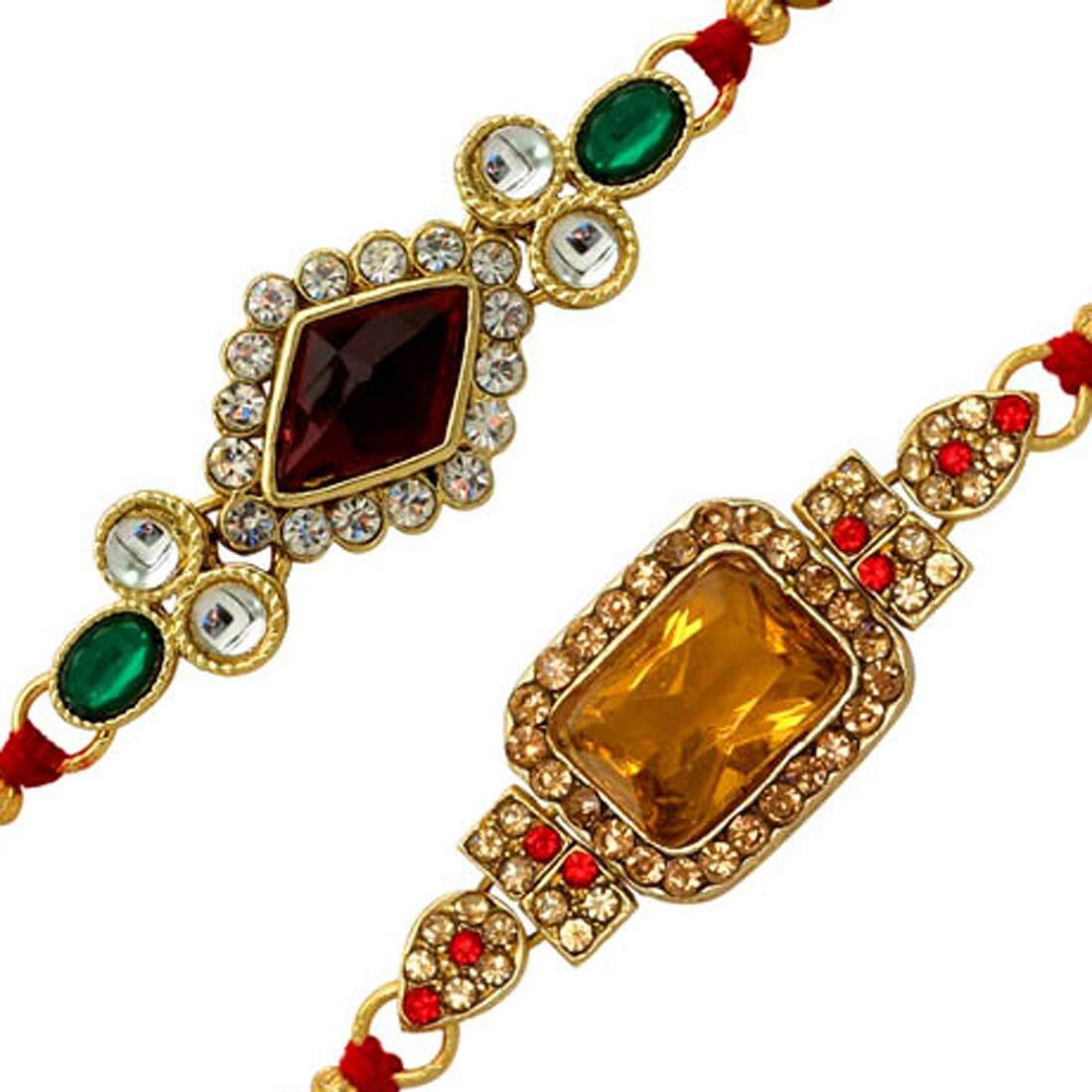 Preyans from Jaipur Mart Strand Bracelet Rakhi with Roli Chawal (2 Piece Combo)(RKH25CMB)