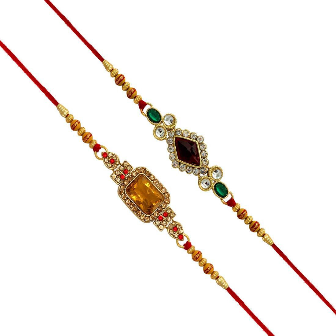 Preyans from Jaipur Mart Strand Bracelet Rakhi with Roli Chawal (2 Piece Combo)(RKH25CMB)