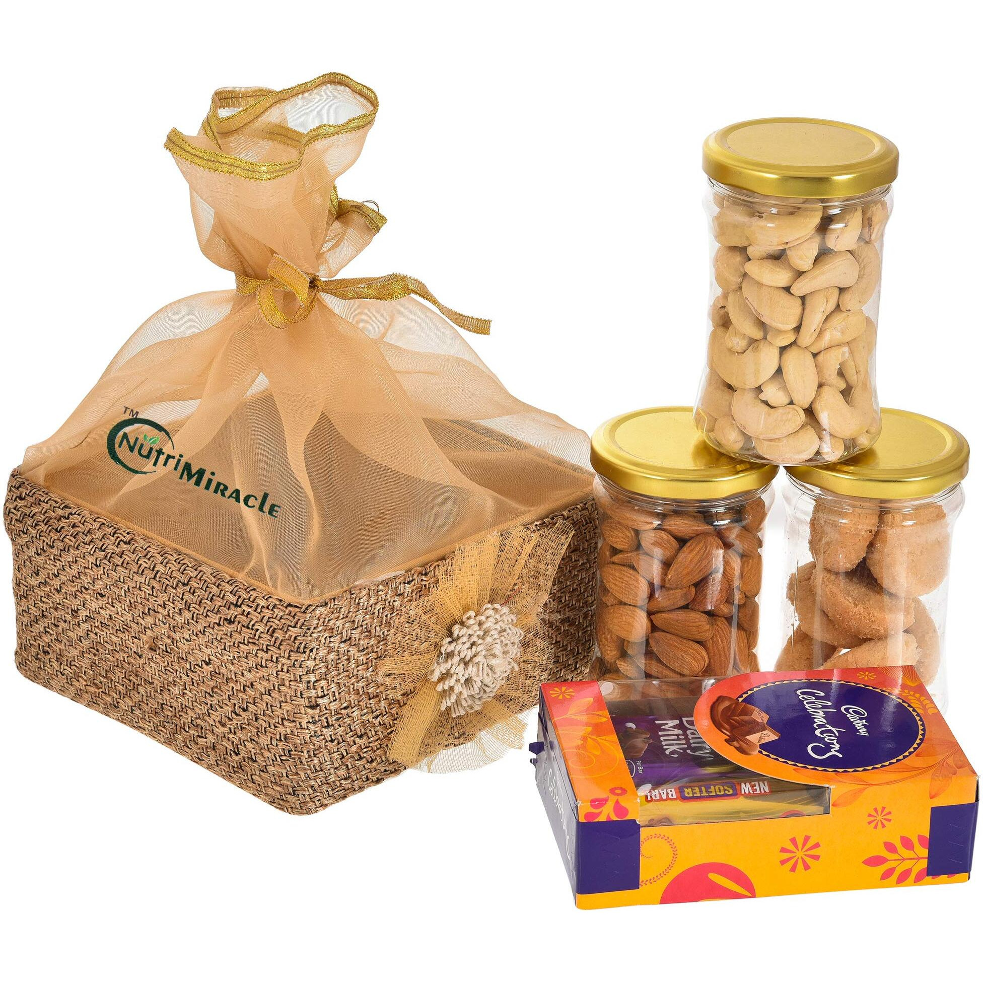 Nutri MiracleRaksha Bandhan celebration with -Dry Fruits and chocolates |Rakhi for Brother,Sister,kids |Festive Basket |Birthday and Anniversary gift