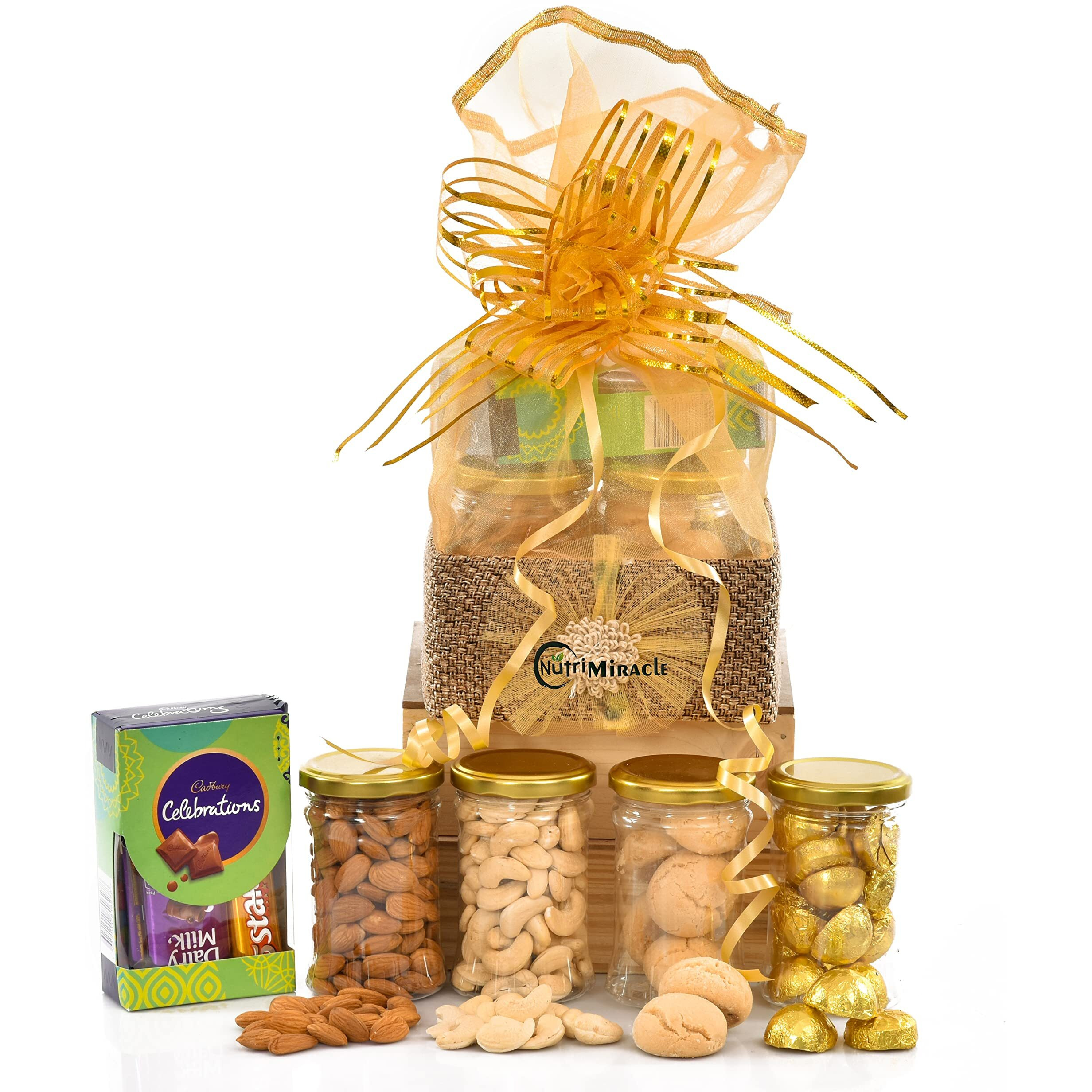 NUTRI MIRACLE Rakhi Gift Hamper Set with Healthy Dry Fruits|Chocolates Combo for Raksha Bandhan|Birthday and Anniversary Gift