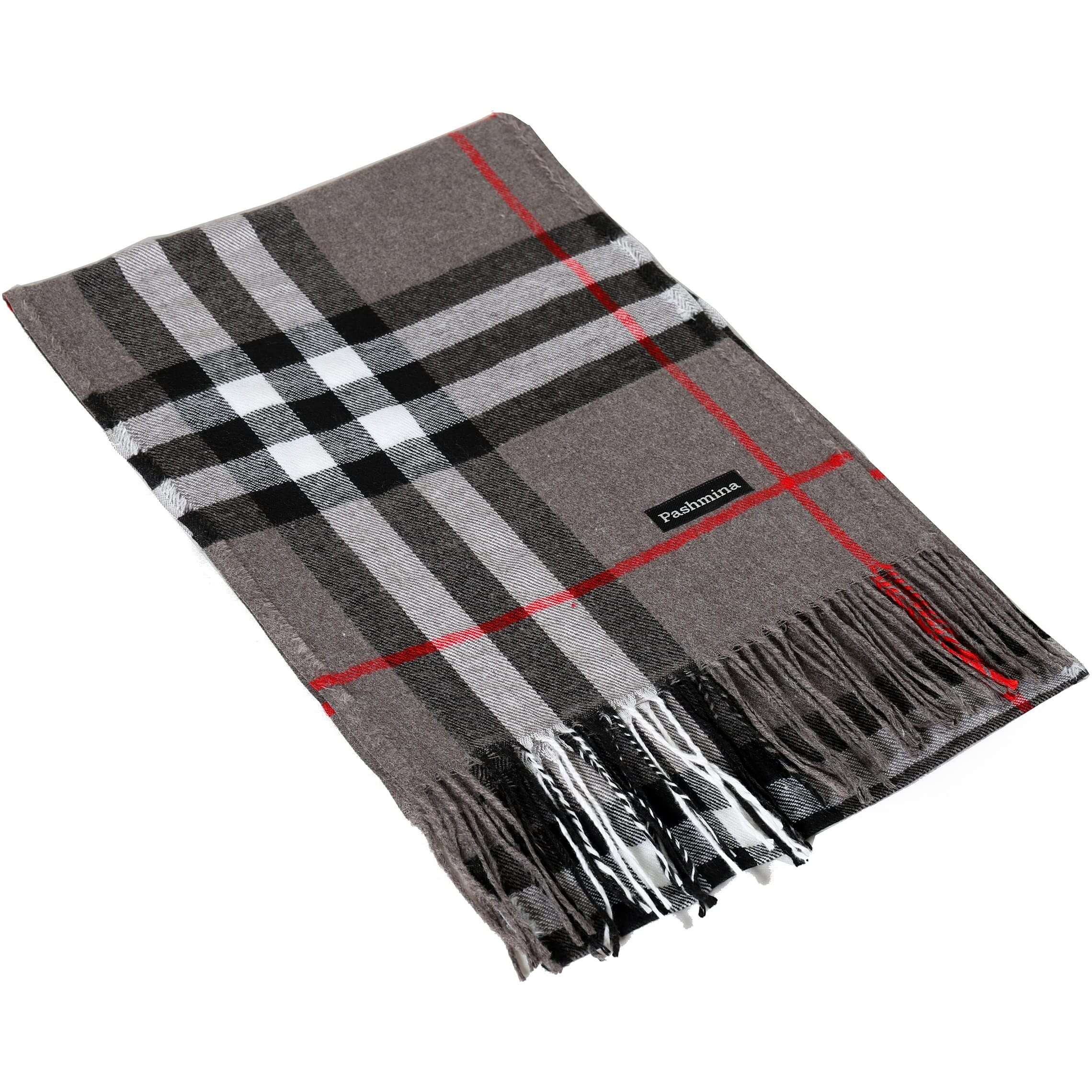 Ravaiyaa - Attitude is everything Men and Womens Wool Scarf Muffler Plaid Check Design Casual Winter Wear Warm Scarves 72 X 14 Inch Rakhi Gifts For Brother (Grey)