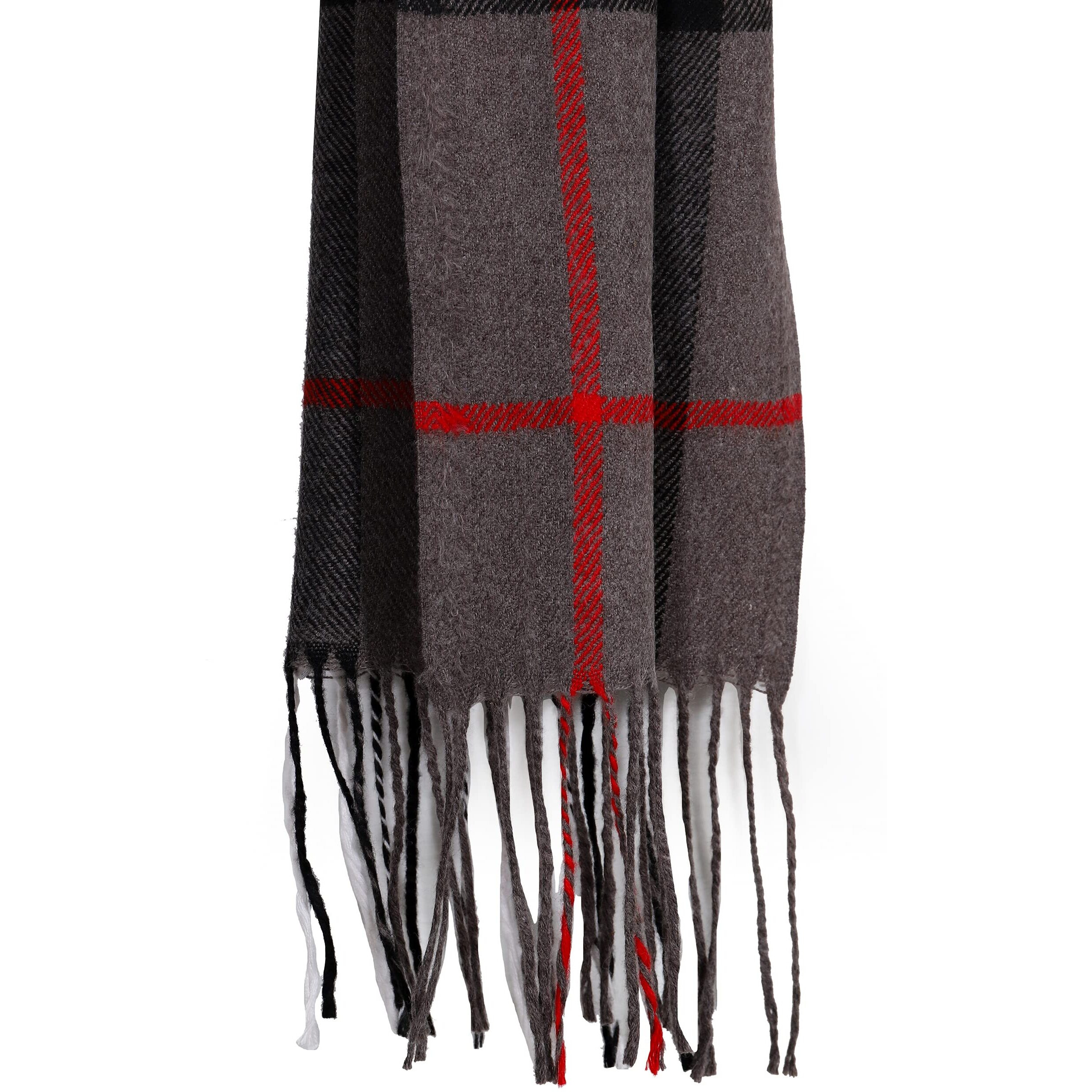 Ravaiyaa - Attitude is everything Men and Womens Wool Scarf Muffler Plaid Check Design Casual Winter Wear Warm Scarves 72 X 14 Inch Rakhi Gifts For Brother (Grey)