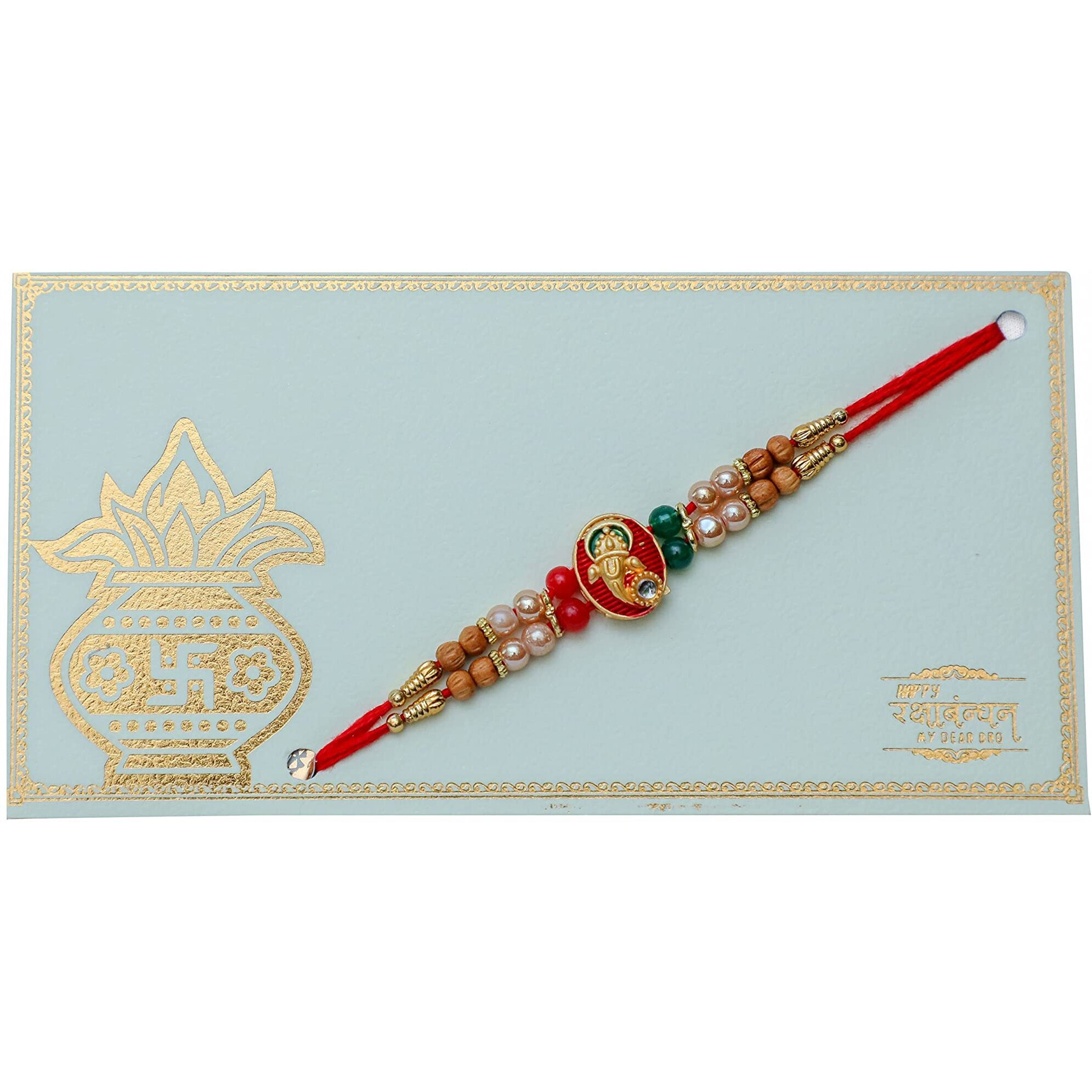 SAJANI Designer Rakhi/Elegant Rakhi For Brother/Fancy Design Rakhi/Exclusive Rakhi Collection/Stone Designer Rakhi-Pack Of 1 (Small Ganesha)