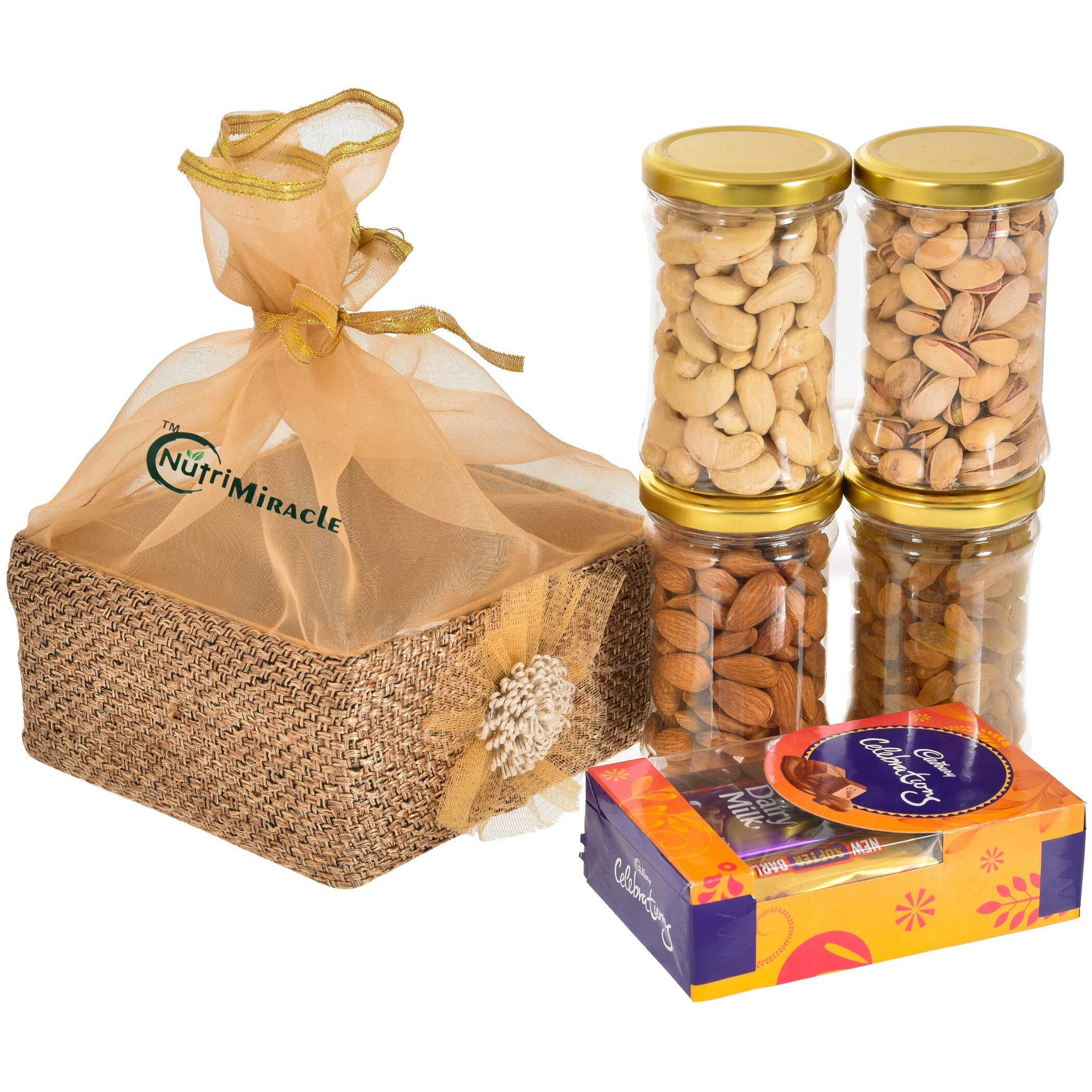 NUTRI MIRACLE Dry Fruit and Nut Gifts with Rakhi Hamper,450gm