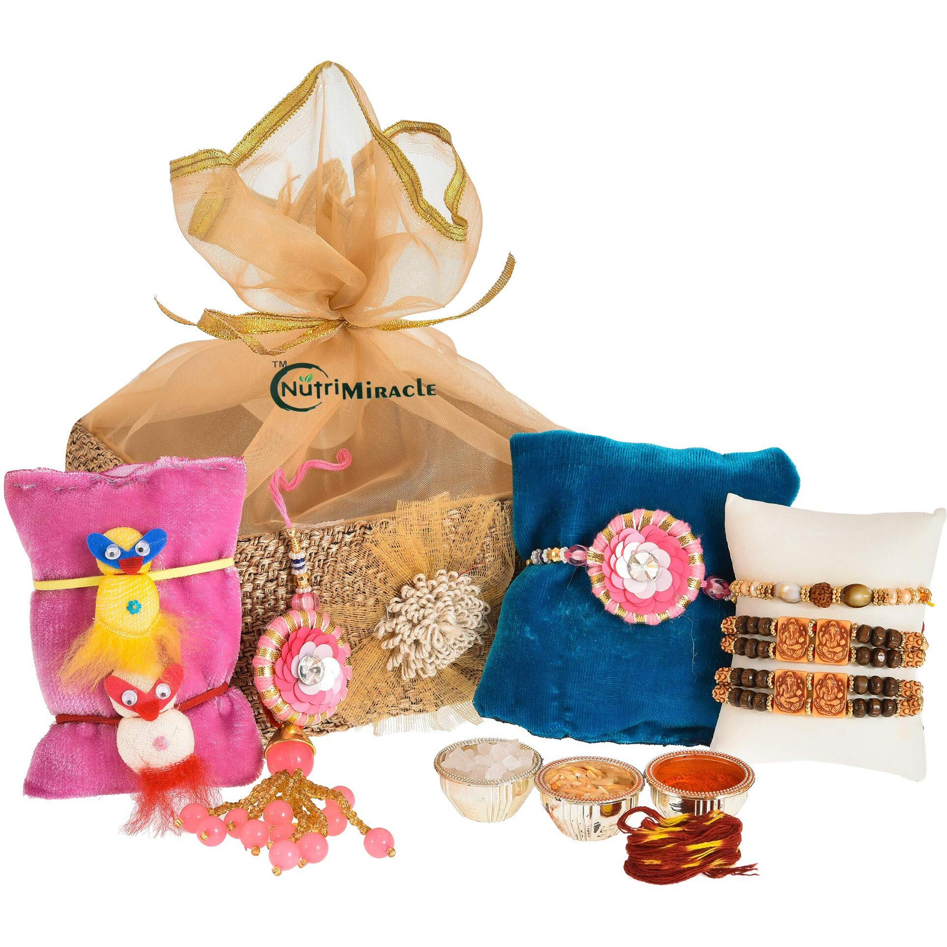 NUTRI MIRACLE Dry Fruit and Nut Gifts with Rakhi Hamper,450gm