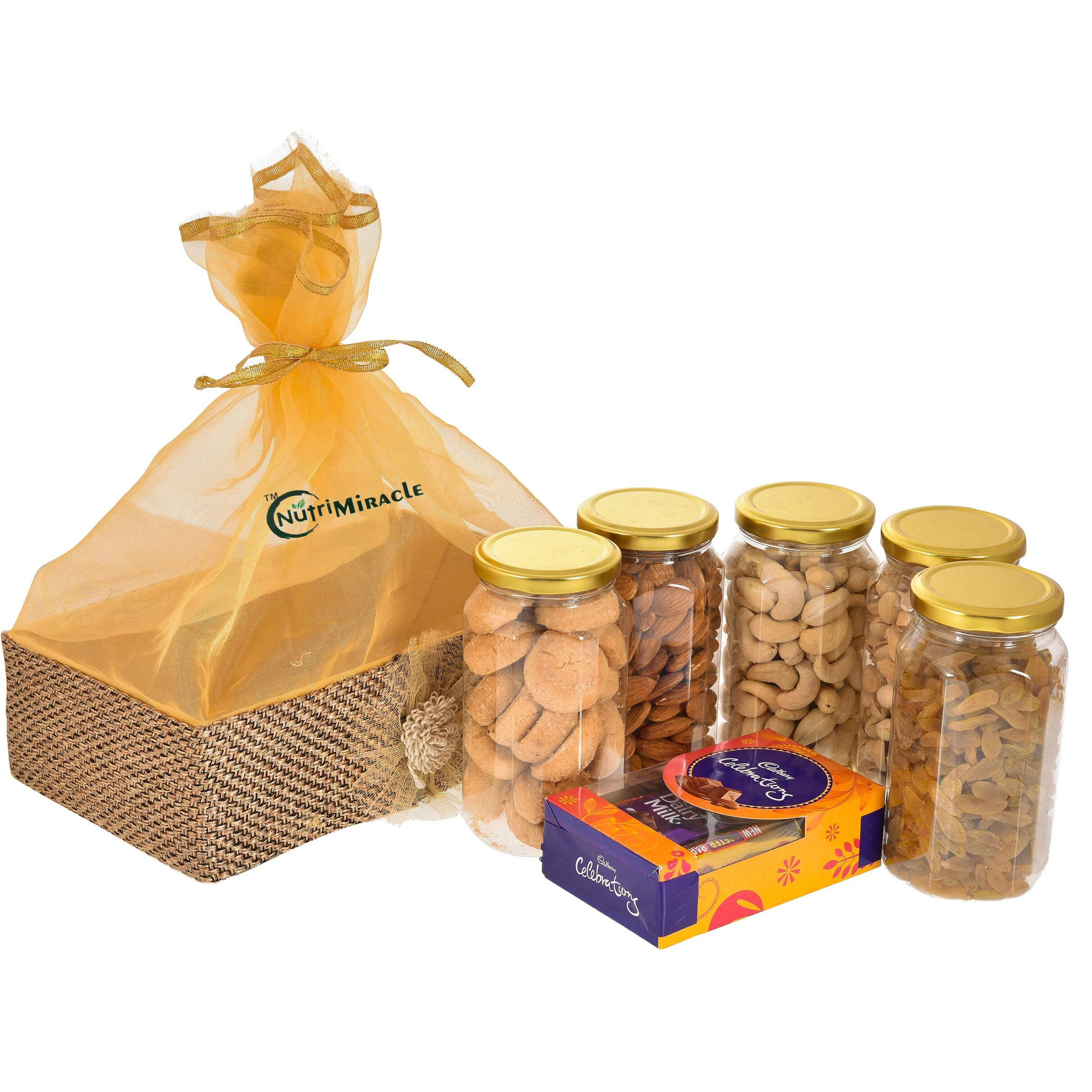 NUTRI MIRACLE Dry Fruit and Nut Gifts with Rakhi Hamper