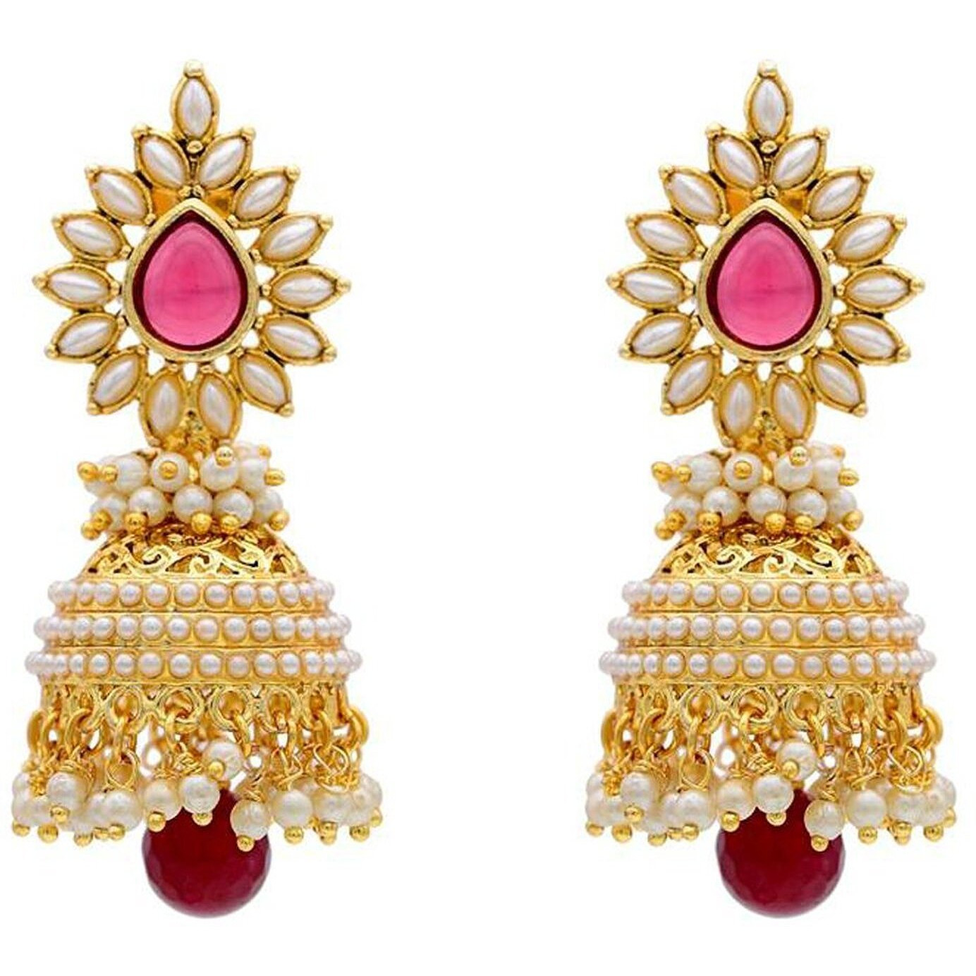 YouBella Special Combo of Gold Plated Dancing Peacock Pearl studded Jhumka Earrings for Girls and Women  Best Rakhi Gift Jewellery