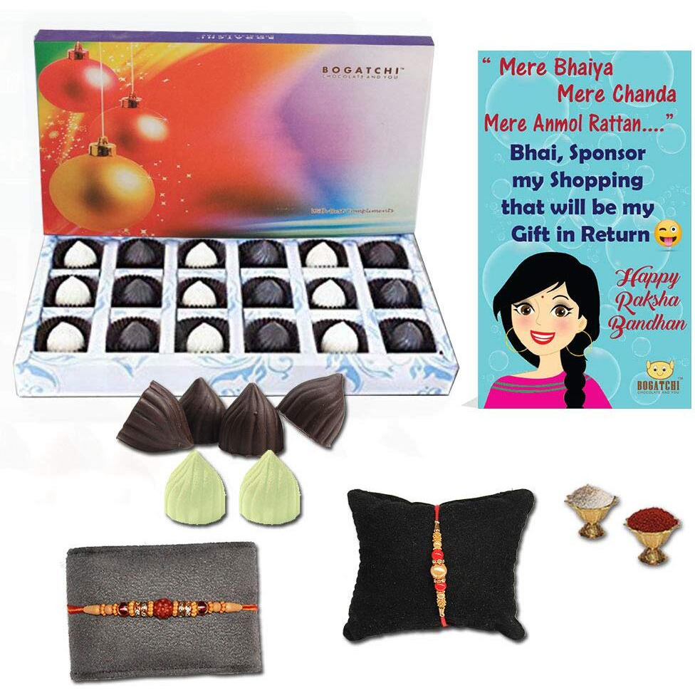 BOGATCHI Modak Chocolates, Rakhi Gift for Brother, 18 Pieces