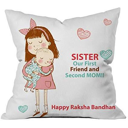 The Purple Tree Rakshabandhan Gift Printed Rakhi Cushion (16x16) - 1 pc, Rakhi Gift, Rakhi Gifts for Sister, Rakshabandhan Gift, Rakhi Gift for Brother