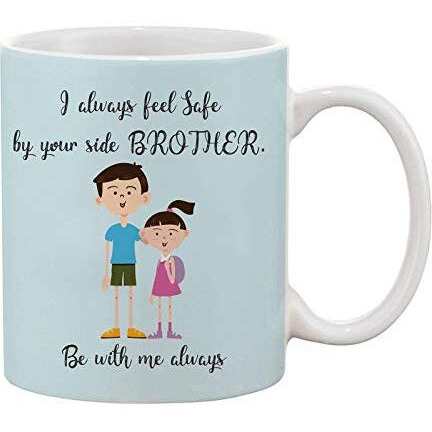 The Purple Tree Rakhi for Brother with Mug and Card Hamper, Rakhi Gift Hamper (1 Rakhi, Mug, Roli Chawal, Greeting Card), Rakhi Gift for Brother, Rakhi for Bhai, Rakhi Mug Gift, M2