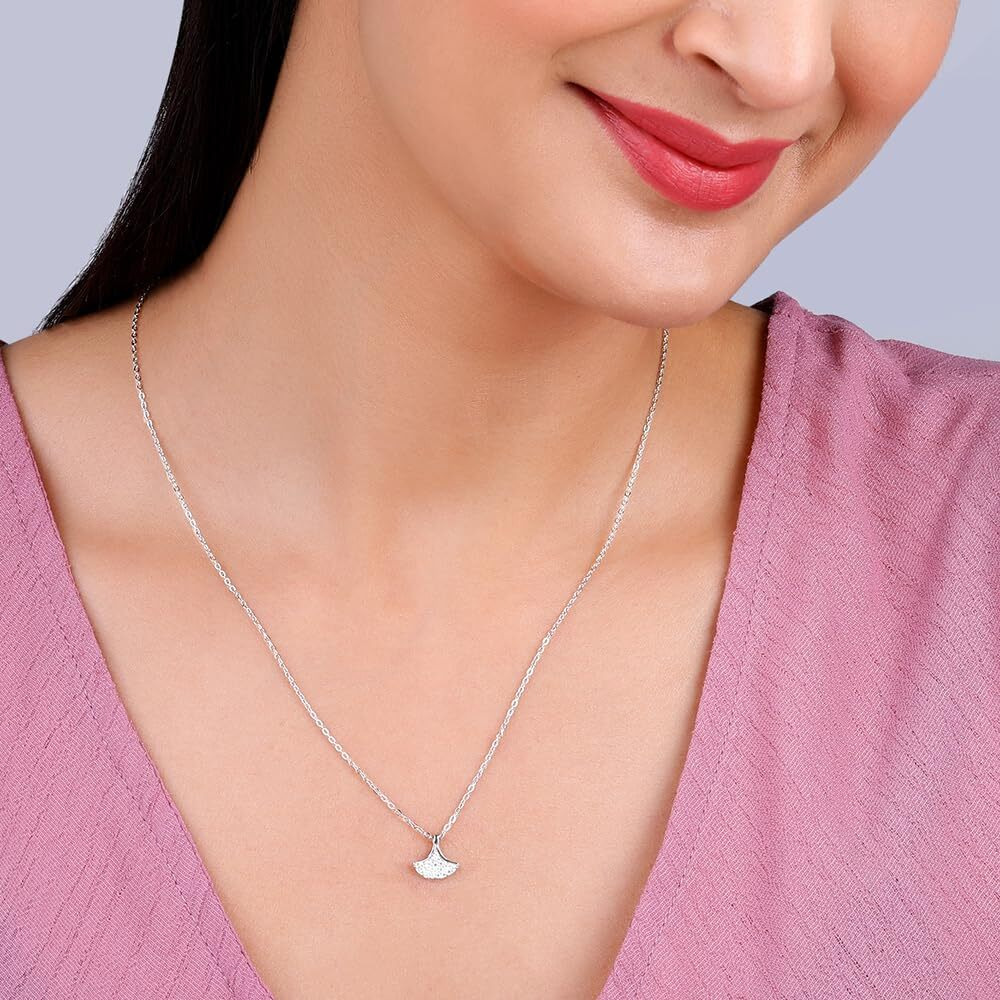 GIVA 925 Silver Ginko Leaf Pendant With Link Chain| Rakhi Rakshabandhan Gift for Sister Bhabhi, Gifts for Women & Girls | With Certificate of Authenticity and 925 Stamp | 6 Months Warranty*