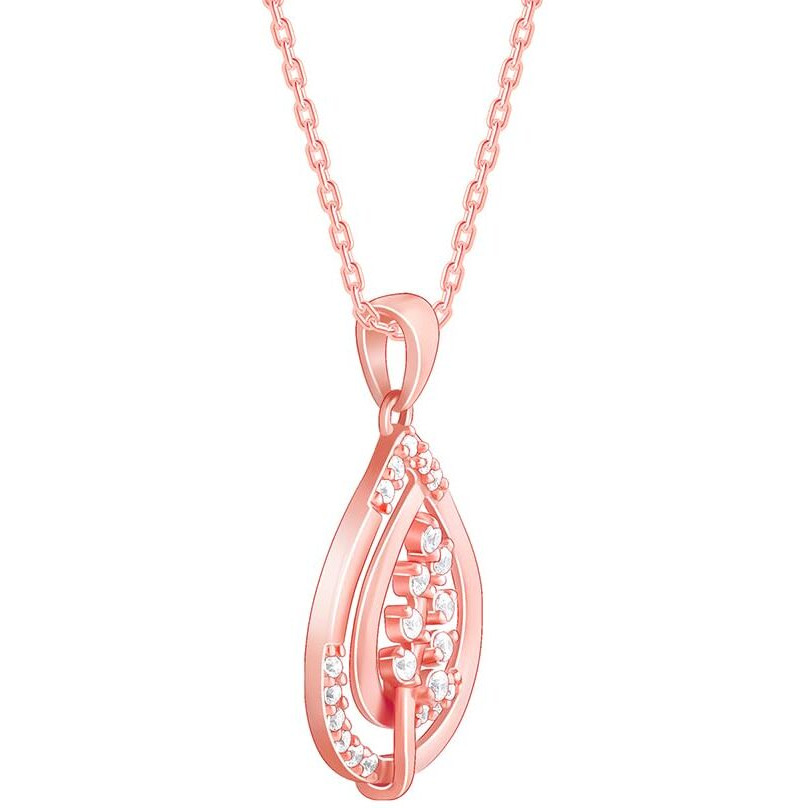 GIVA 925 Silver Rose Gold Leaf Ritz Pendant With Link Chain| Rakhi Rakshabandhan Gift for Sister Bhabhi, Gifts for Women & Girls | With Certificate of Authenticity and 925 Stamp | 6 Months Warranty*