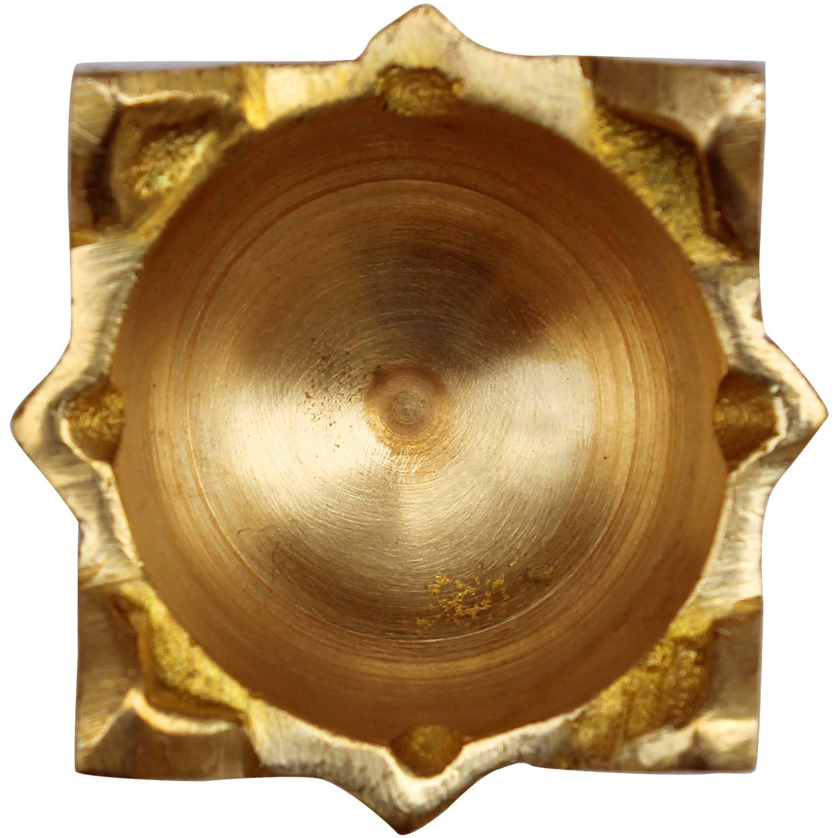 ITOS365 Brass Puja Aarti Diya (Brown_1.4 Inch X 1.4 Inch X 1.5 Inch)