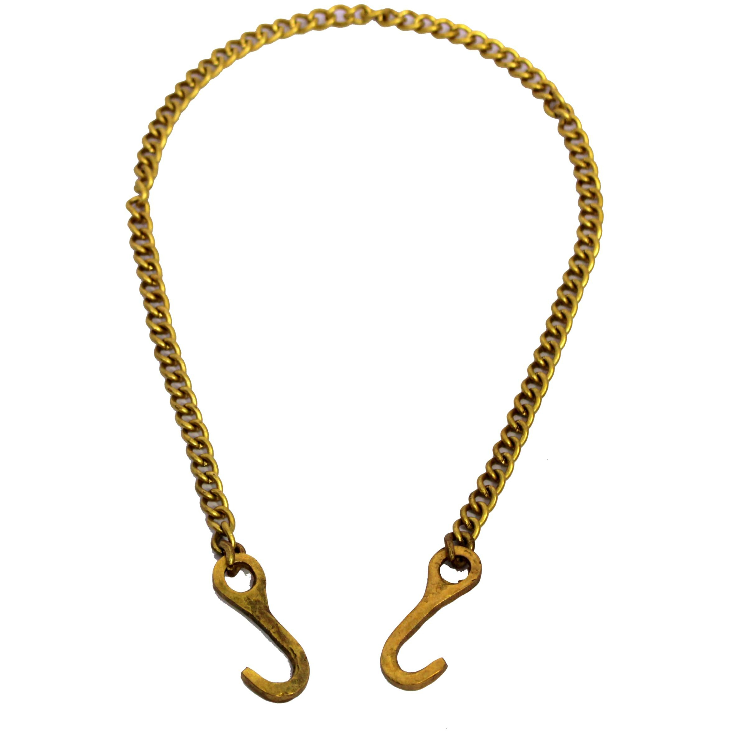 ESPLANADE Brass Chain with Hooks for Hanging Bell Diya Deepak Bells - Length 2 Feet (24 Inches) - Golden