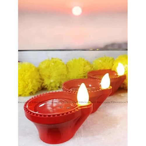 Bonzella 12 Pcs Water Sensor Diya Lights Electric Flameless & Smokeless LED Diyas | Eco-Friendly Led Diyas Candle Warm Ambient Lights for Home Decor, Diwali Festivals Decoration,Christmas,New Year(12)