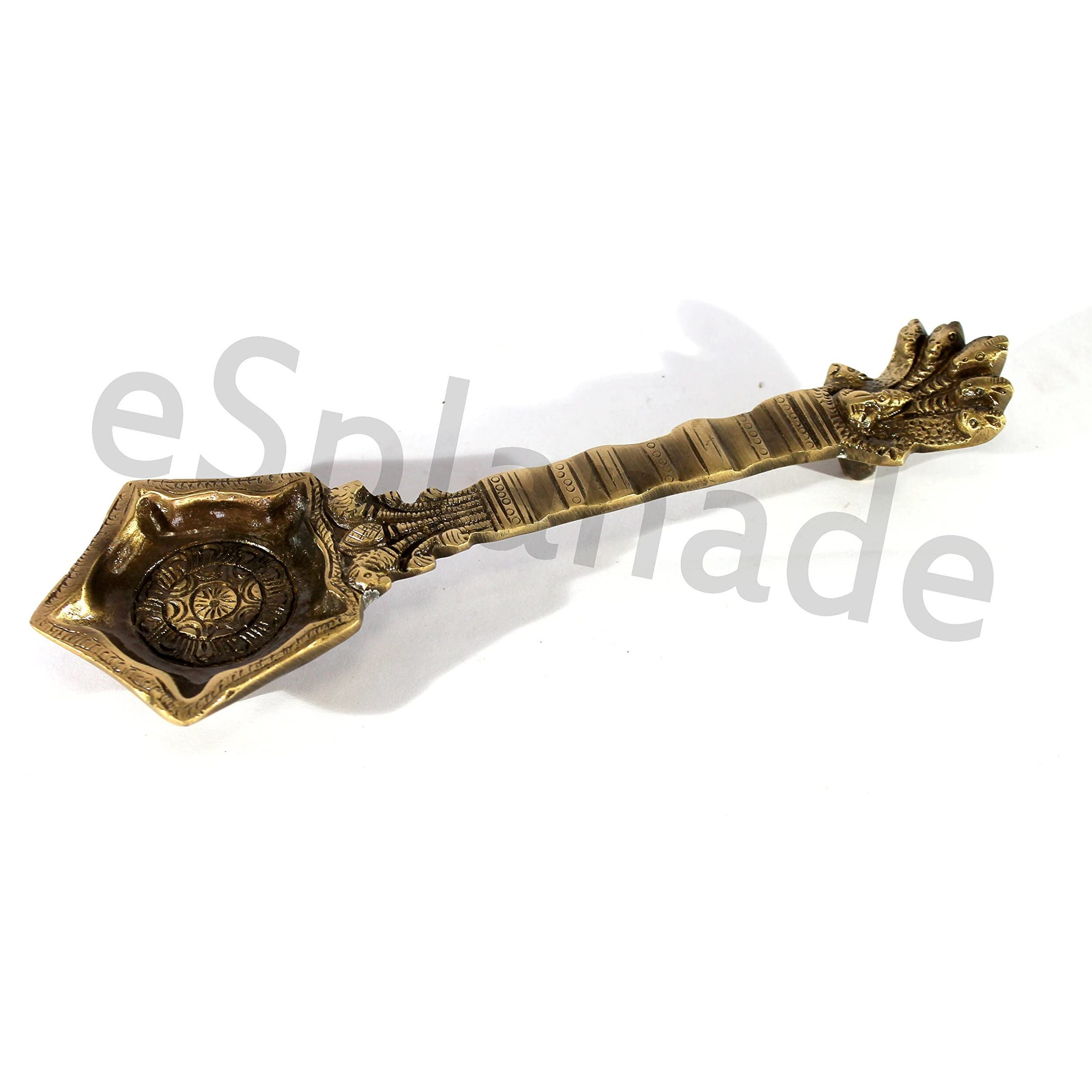 ESPLANADE - Brass Panchmukhi Nag Head Pooja Diya/Deepak Deepam | Home Decor Puja Articles