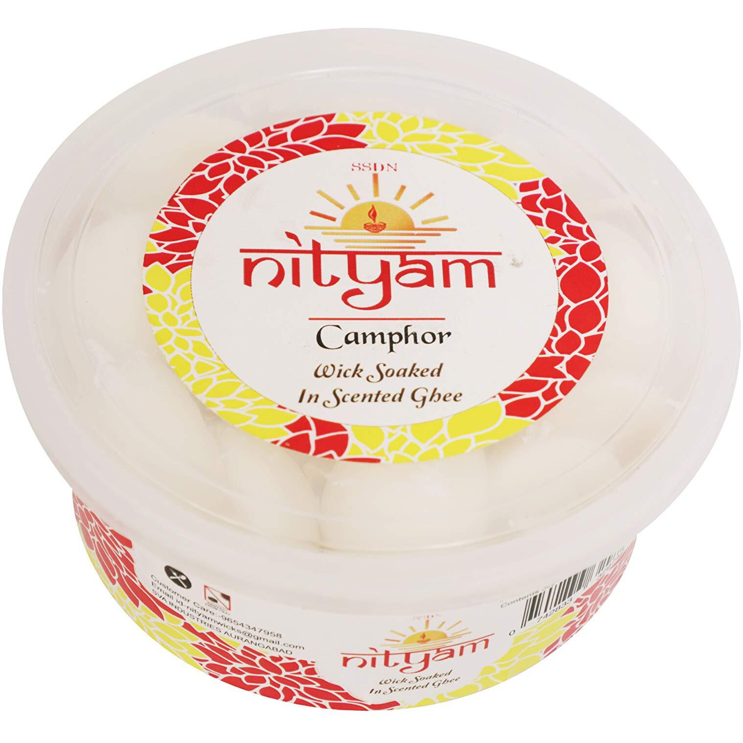 Nityam Camphor Fragrance Wick Soaked in Scented ghee Ghee Wicks/Readymade Ghee Cotton Wicks/Diya Batti/Puja Batti (1 X 30 Pieces) (Pack of 1)