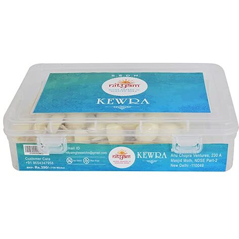 Nityam Kewra Fragrance Wax Free Scented Wick Soaked in Scented Ghee Ghee Wicks/Readymade Ghee Cotton Wicks/Diya for Pooja/Puja Batti (120 Pieces) (Pack of 1)