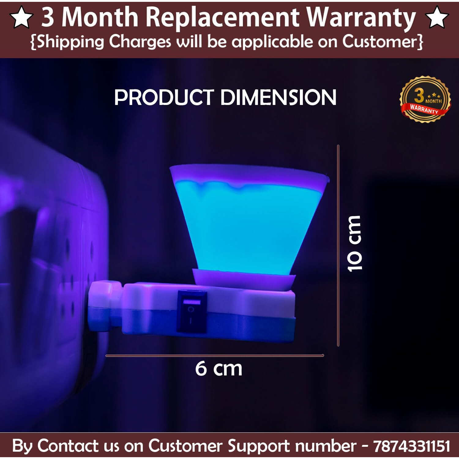 SIGNAMIO Night lamp kapoor dani electrical machine/Incense-aroma Burner/Kapur Dani/Kapoor dani diya/Aroma oil burner/Camphor diffuser (Camphor Tablet NOT Included) Blue-1 pcs