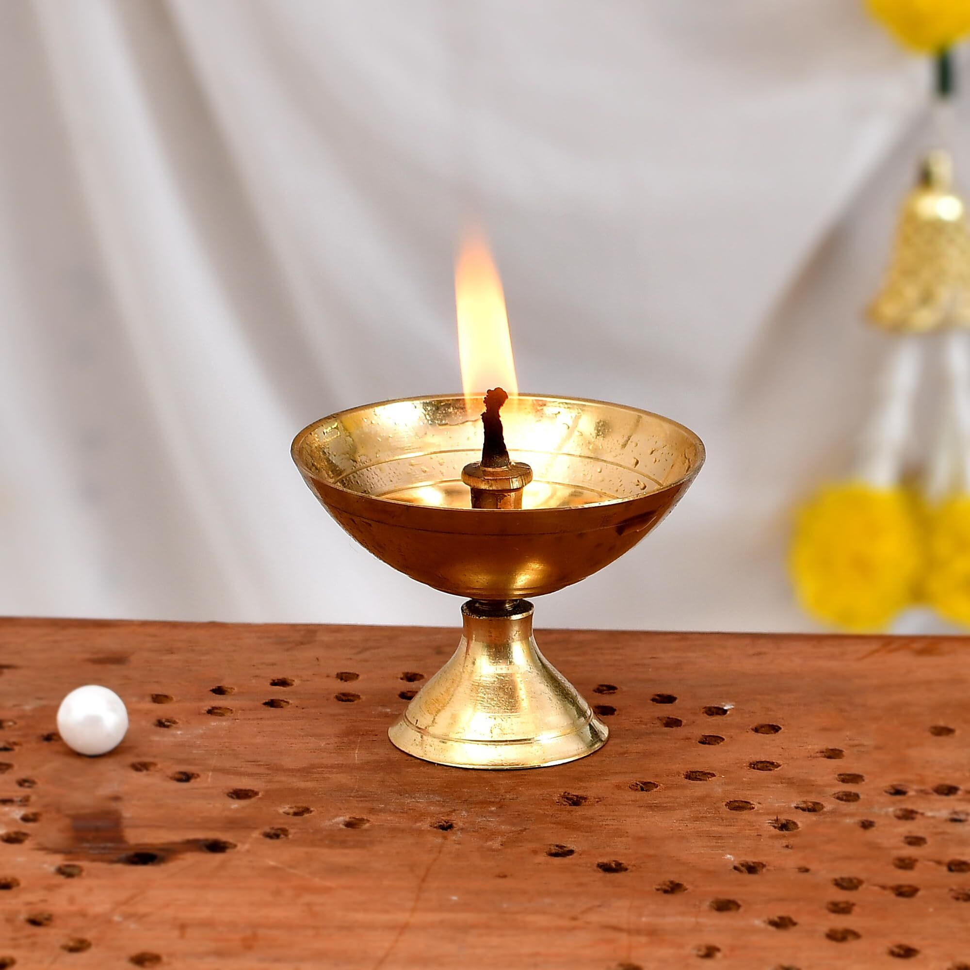 Brass Diya Diwali Decoration Items for Home dcor Gift Deepak Oil Lamp for Diwali Decoration Item, Daily Puja & Other Religious Rituals | Home Dcor | Deepak for Home, Office & Temples | Festive Gifts