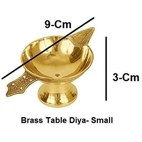 Kanshitas Rasoiware Brass Akhand Jyoti Diya for Puja Small Size Set of 2