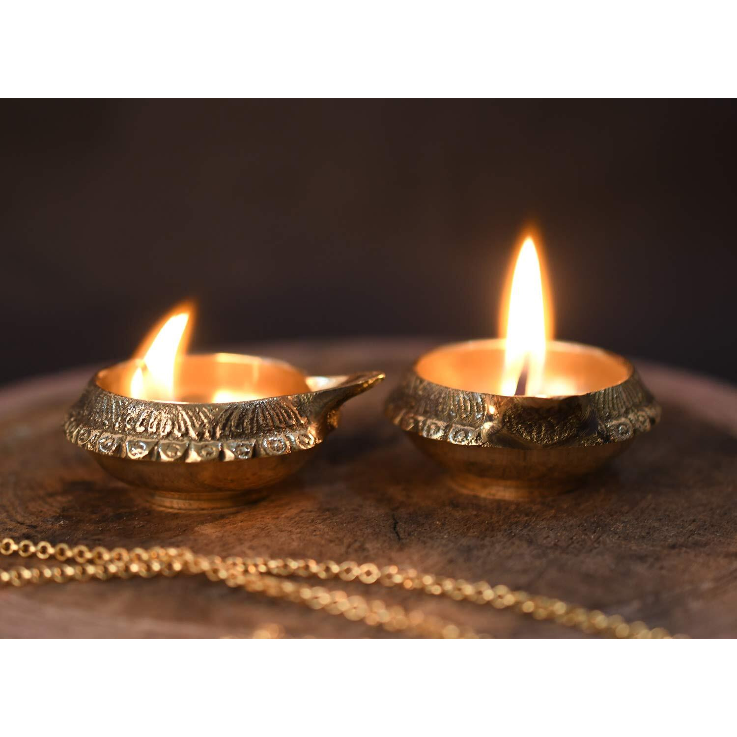 Collectible India Brass Diya (2 x 1 x 2.5 inch, Gold)