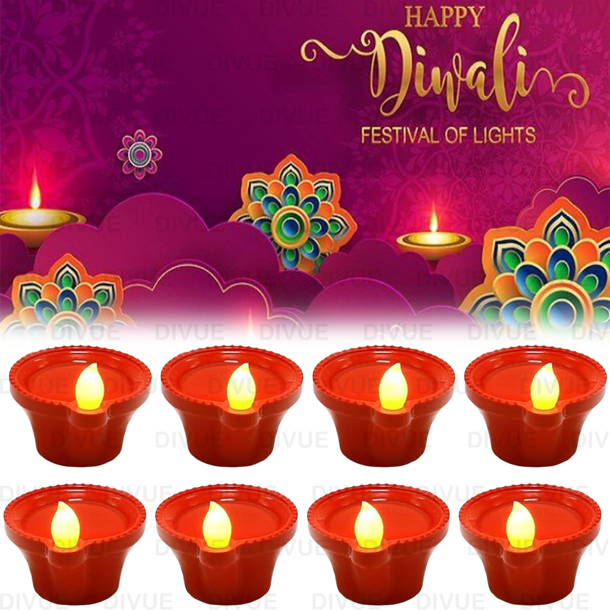 VAIDUE Water Sensor Diya Lights Electric Flameless & Smokeless LED Diyas | Eco-Friendly Led Diyas Candle E-Diya Warm Ambient Lights for Home Decor, Diwali Festivals Decoration, Christmas New Year